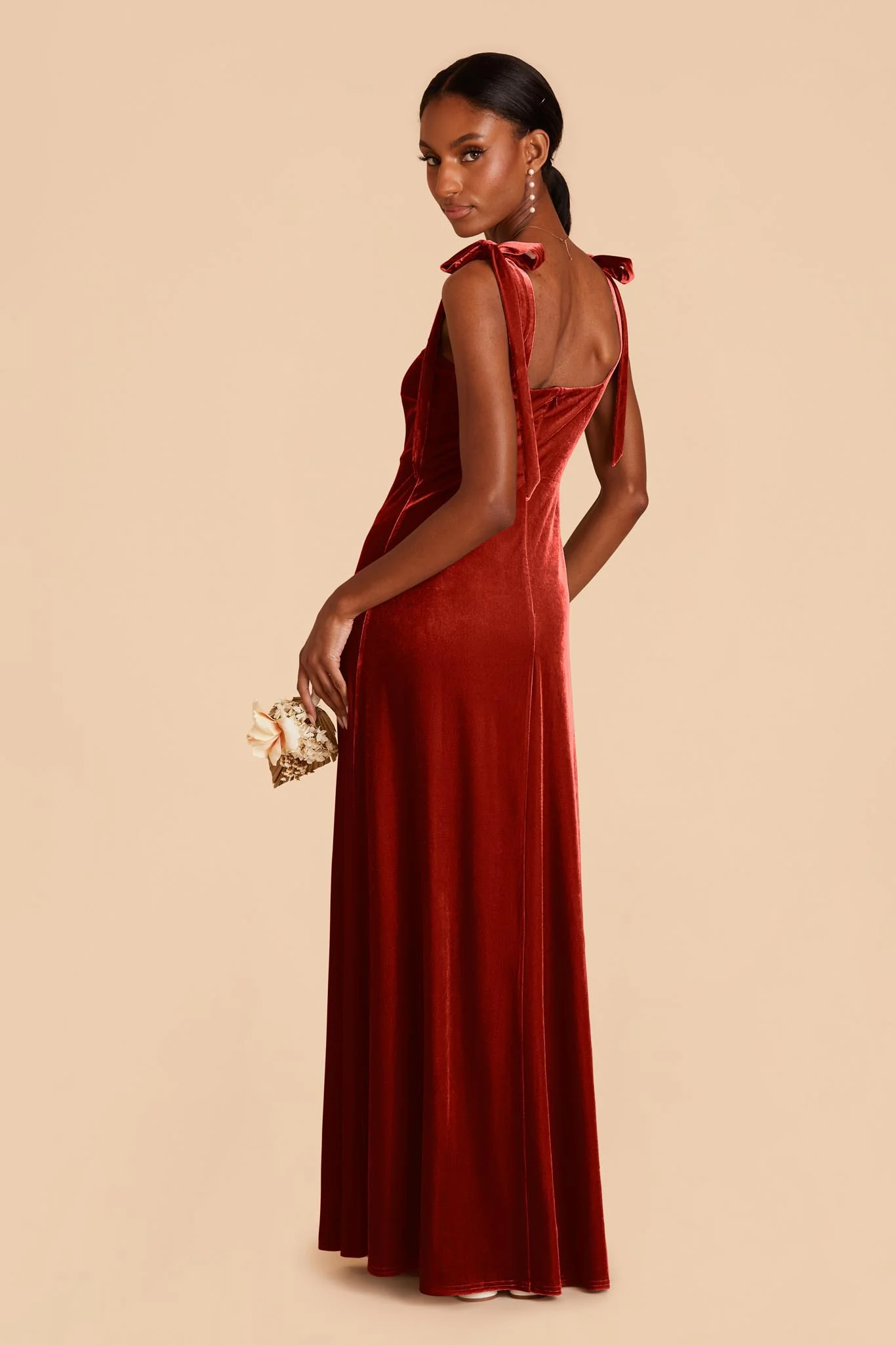 Alex Velvet Dress - Burnt Orange - Image 6