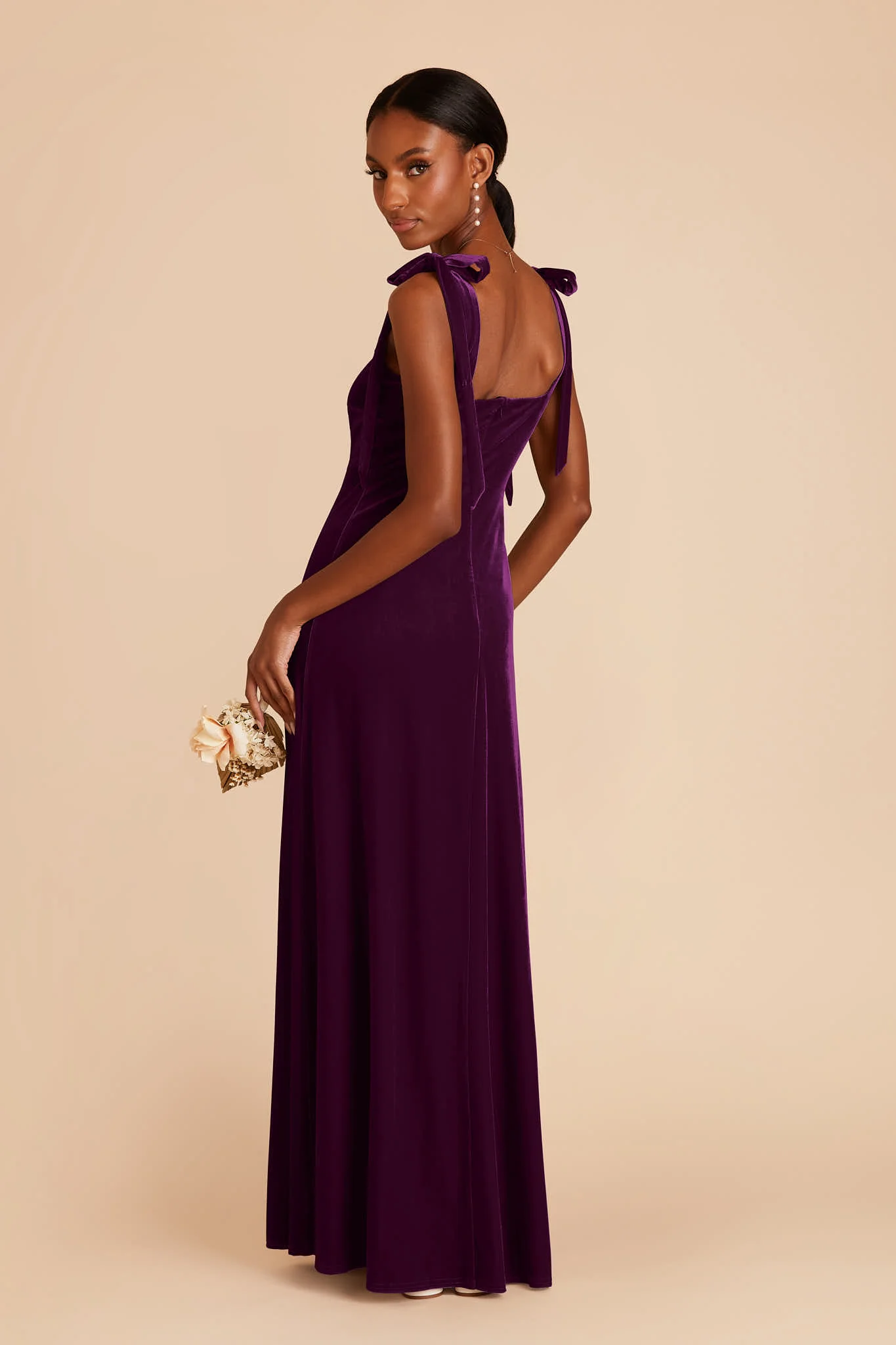 Alex Velvet Dress - Fig - Image 5