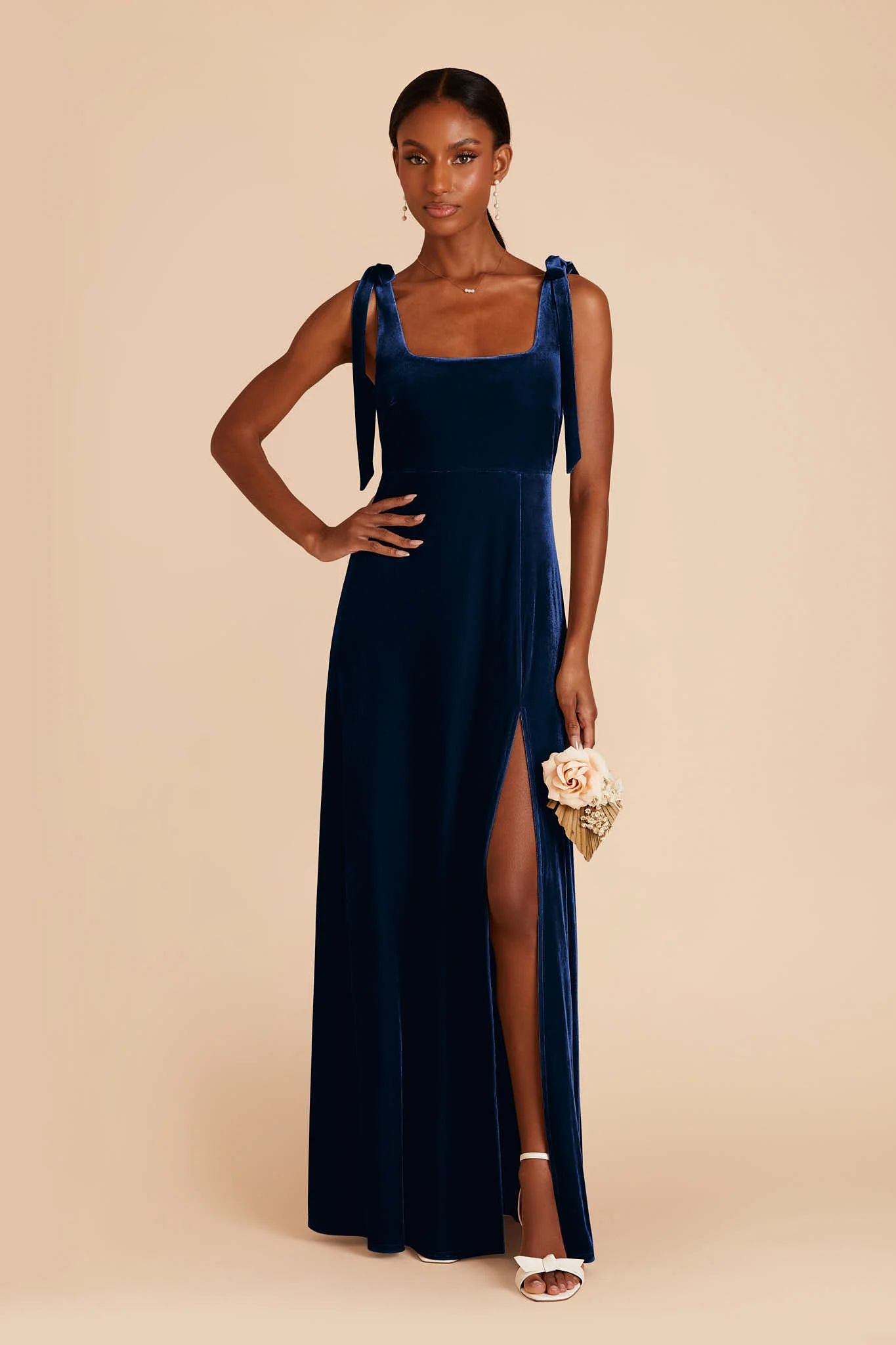 Alex Velvet Dress - Navy - Image 5