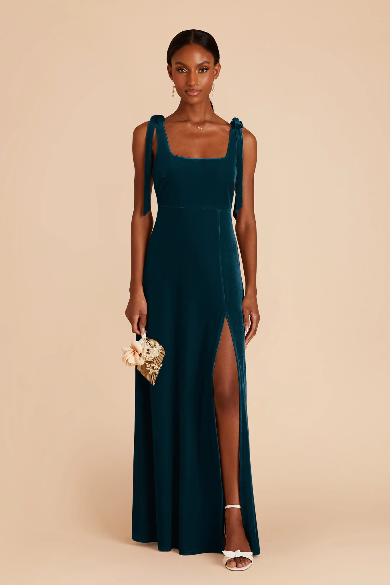 Alex Velvet Dress - Peacock - Image 2