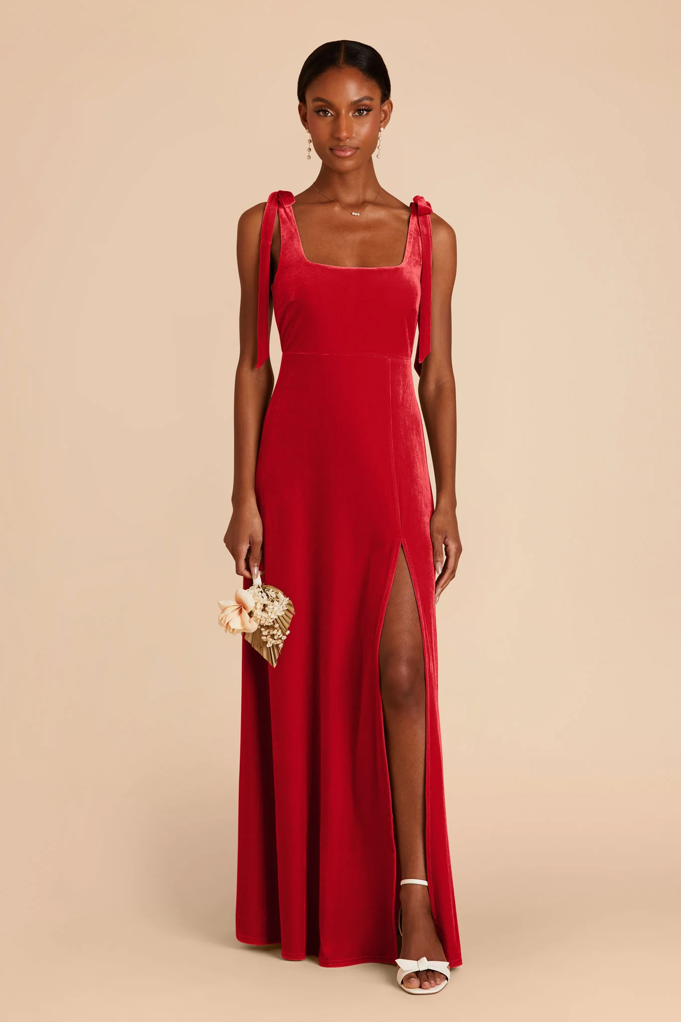 Alex Velvet Dress - Ruby Red