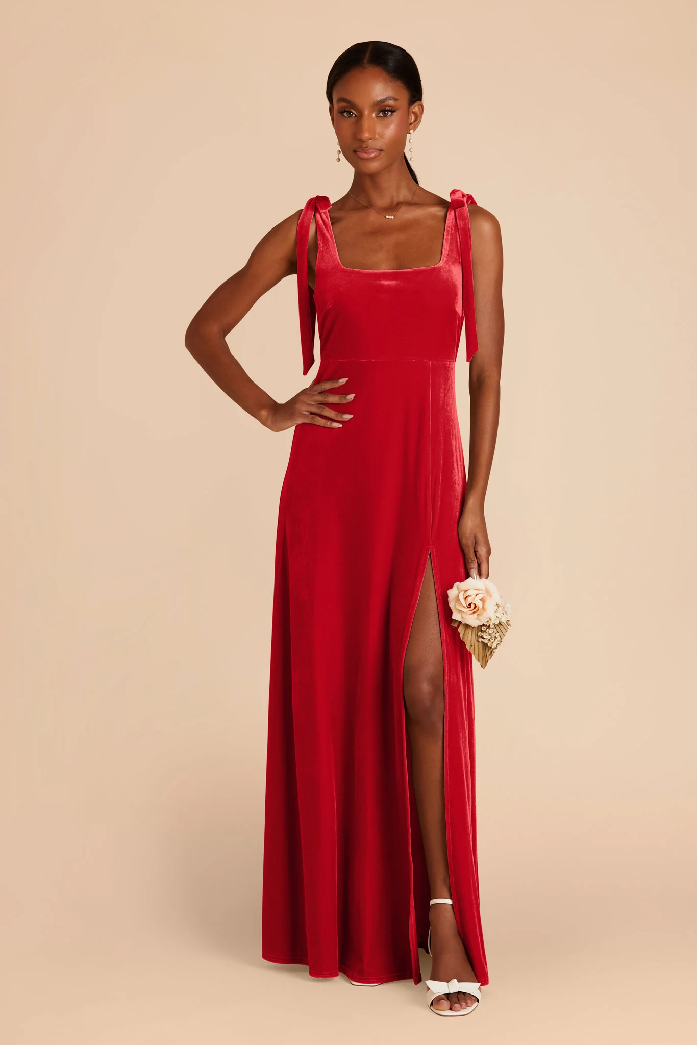 Alex Velvet Dress - Ruby Red - Image 5