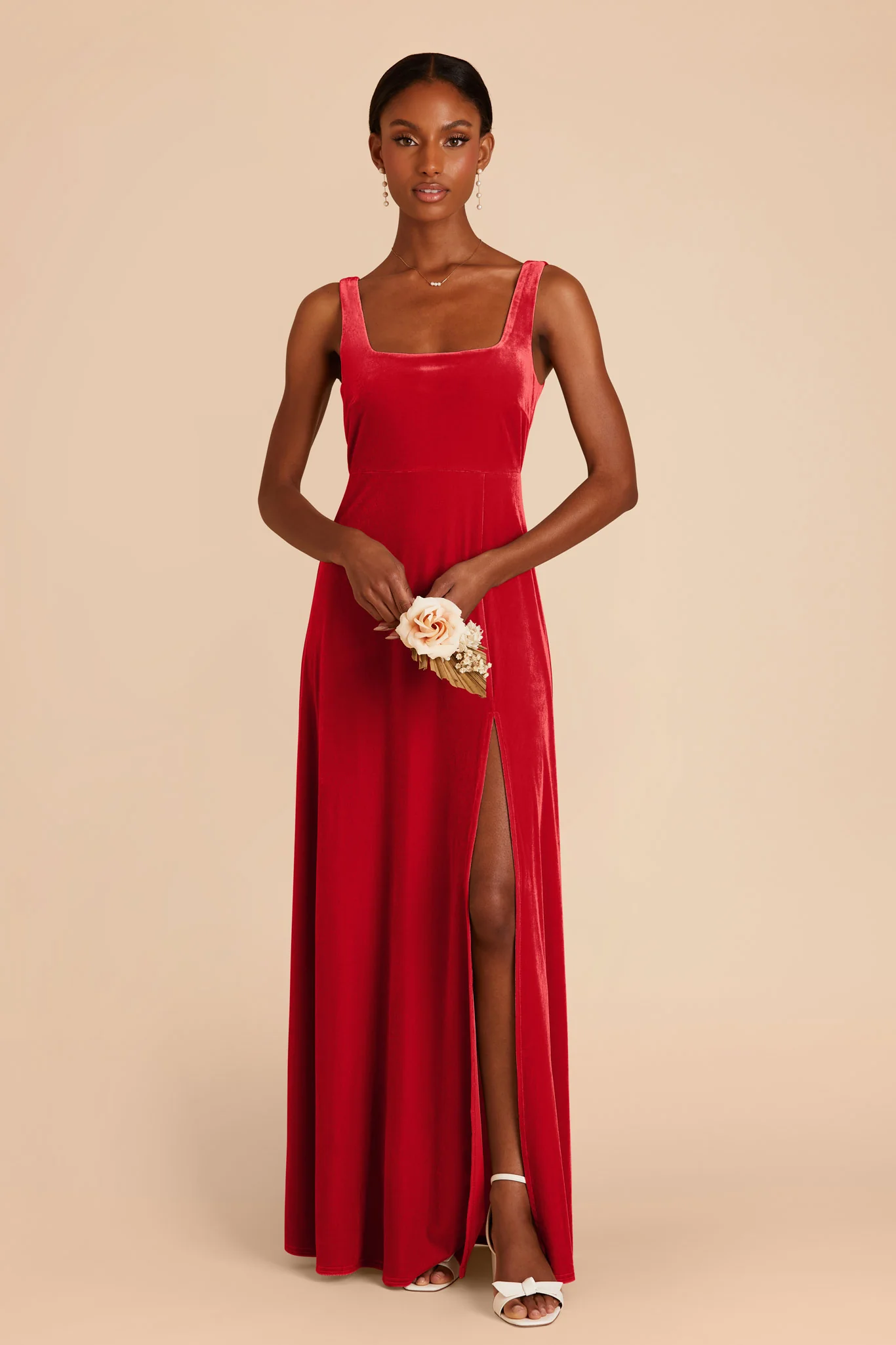 Alex Velvet Dress - Ruby Red - Image 6