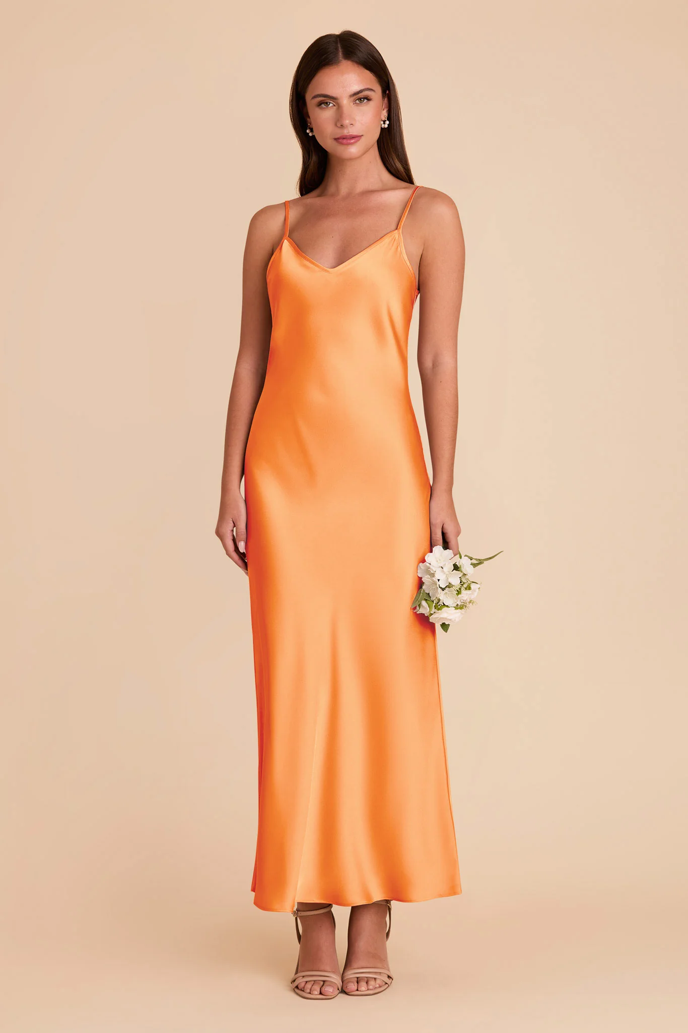 Alice Matte Satin Dress - Apricot - Image 3