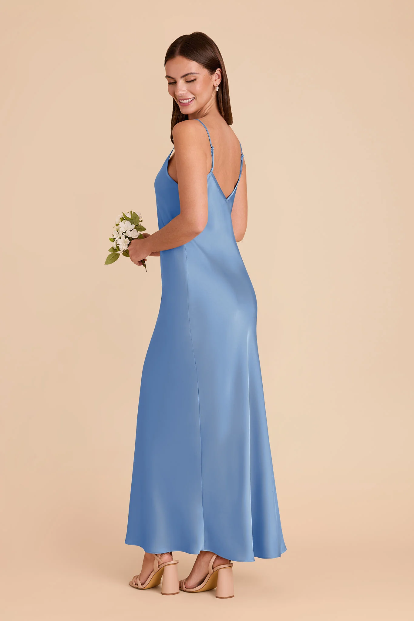 Alice Matte Satin Dress - Bluebell - Image 4