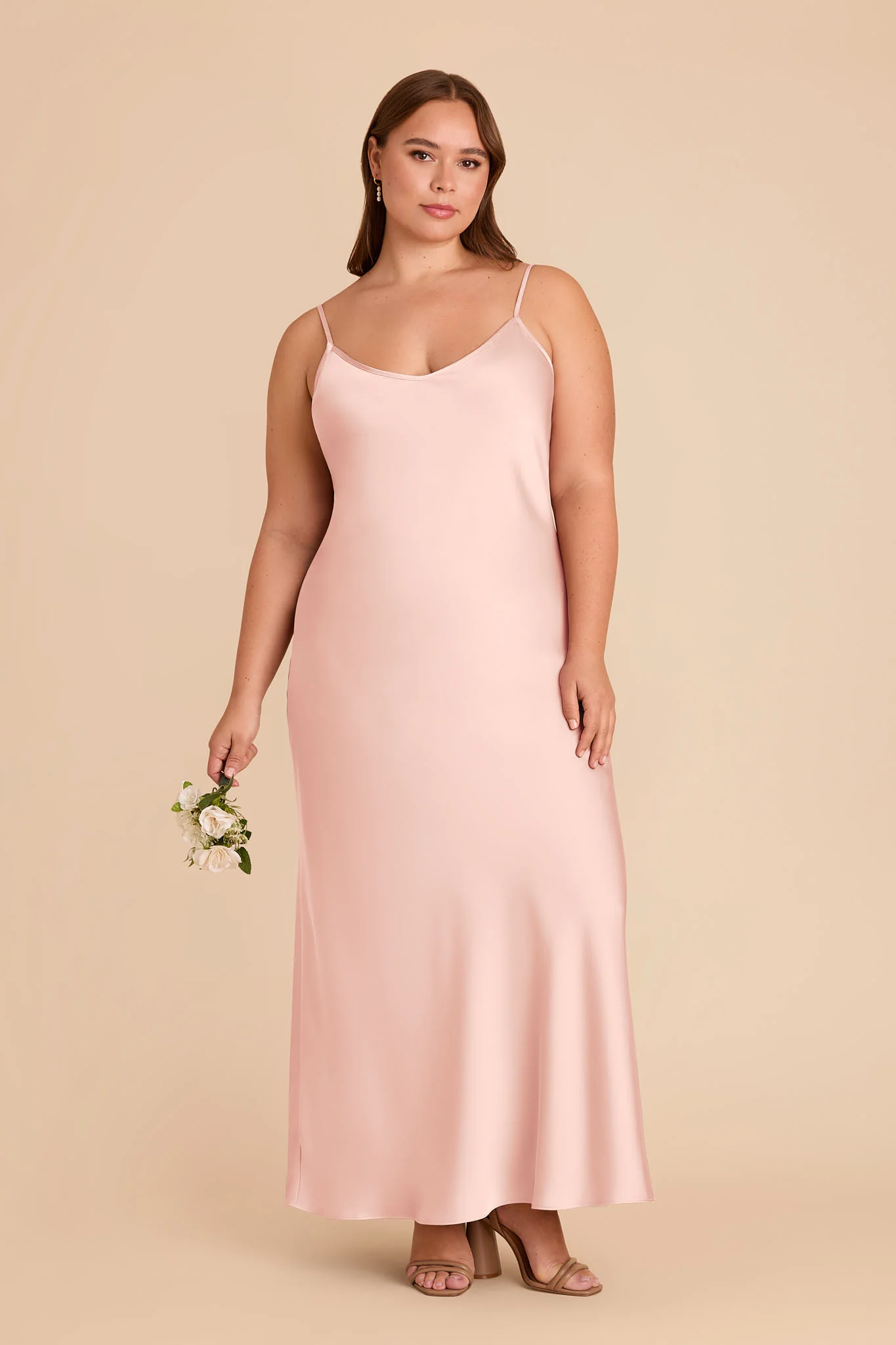 Alice Matte Satin Dress - Blush Pink - Image 2