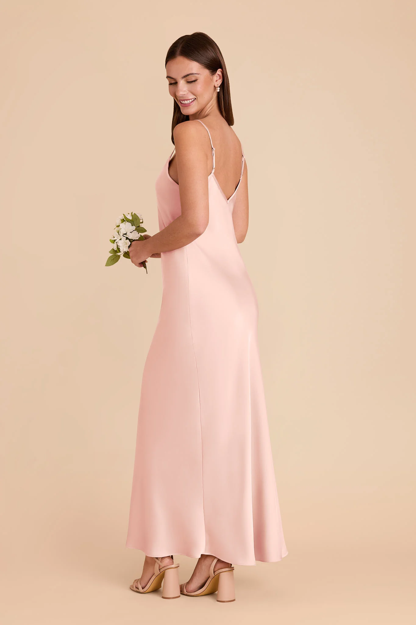 Alice Matte Satin Dress - Blush Pink - Image 4