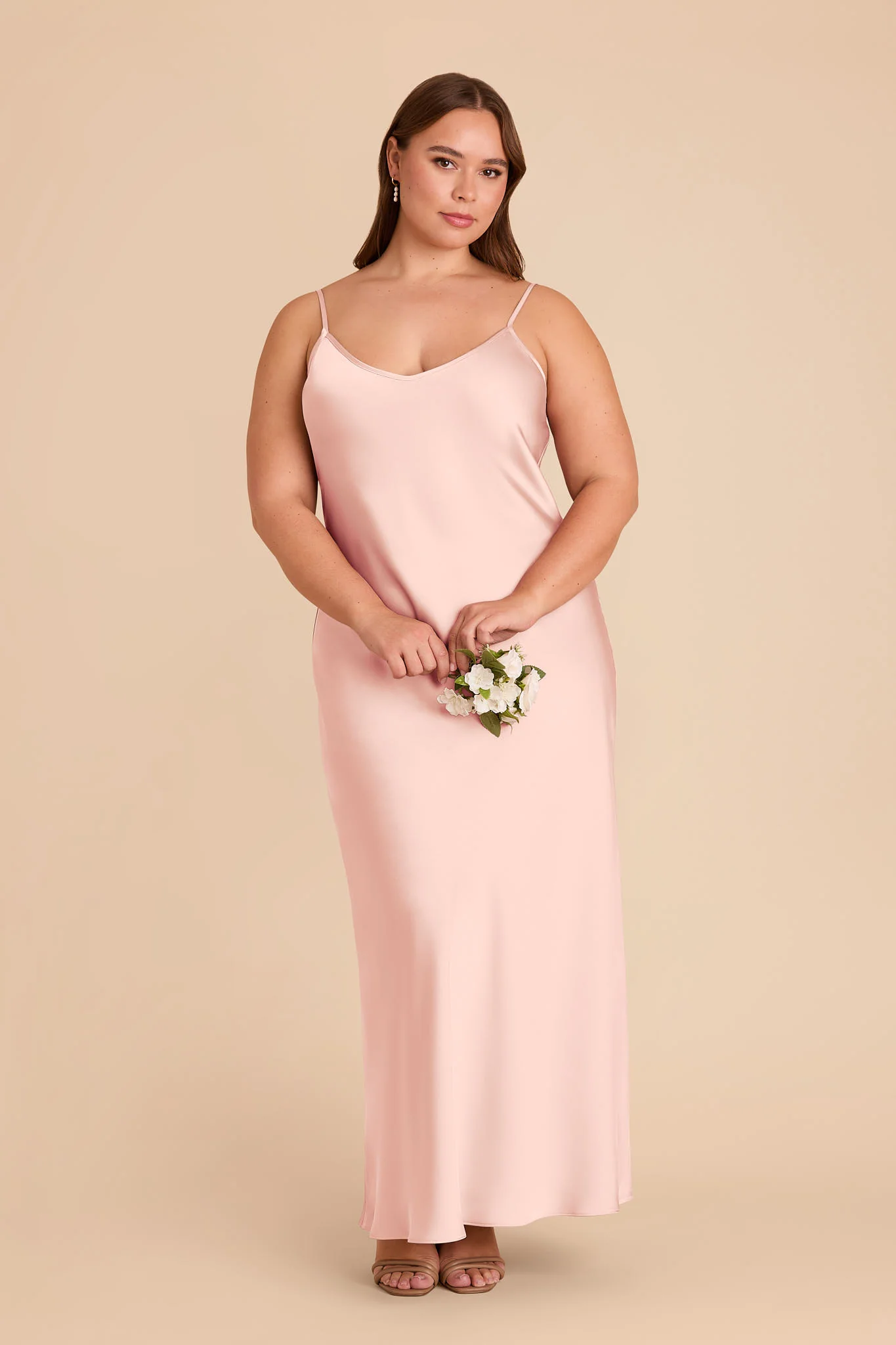 Alice Matte Satin Dress - Blush Pink - Image 6