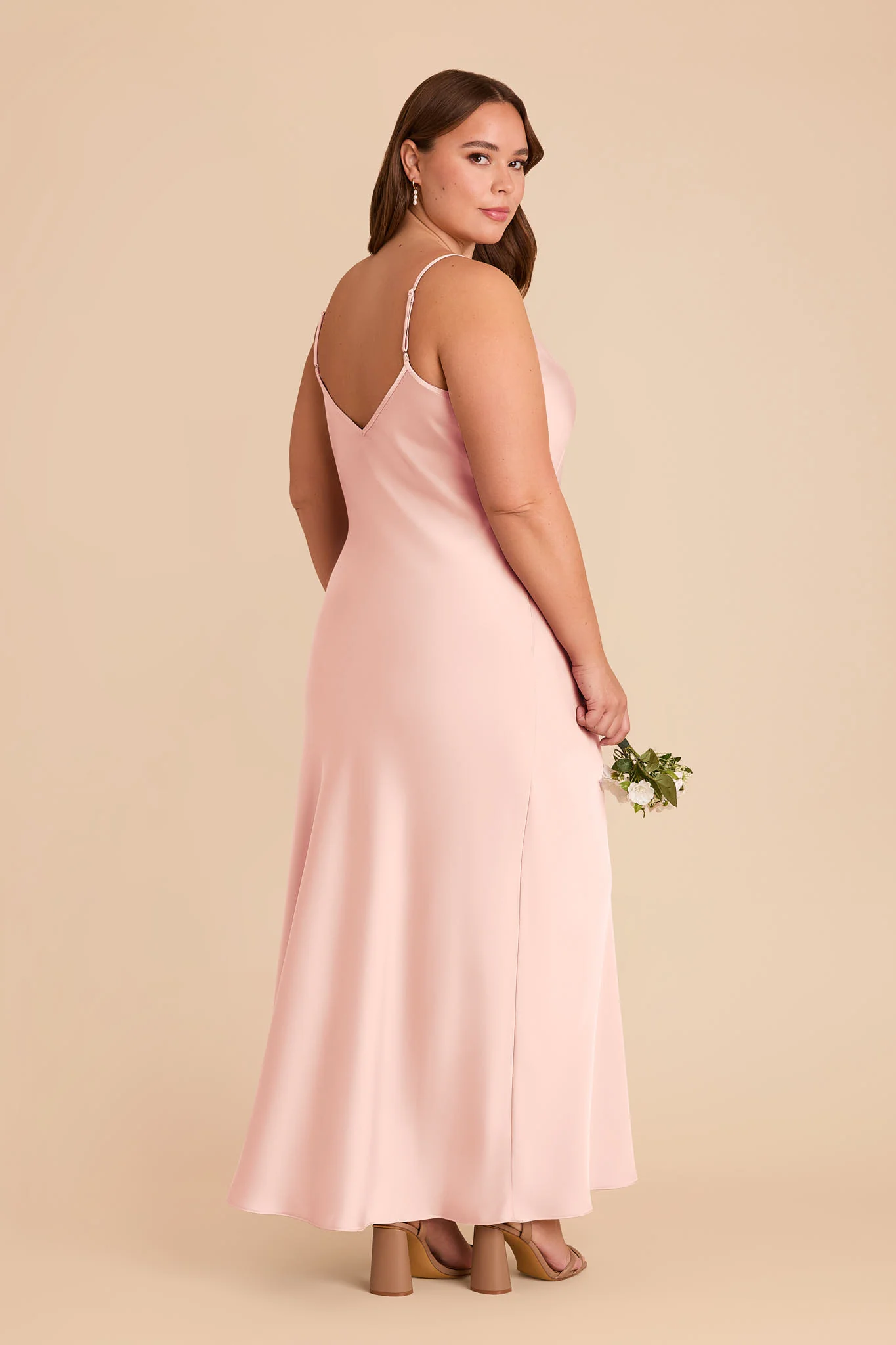 Alice Matte Satin Dress - Blush Pink - Image 7