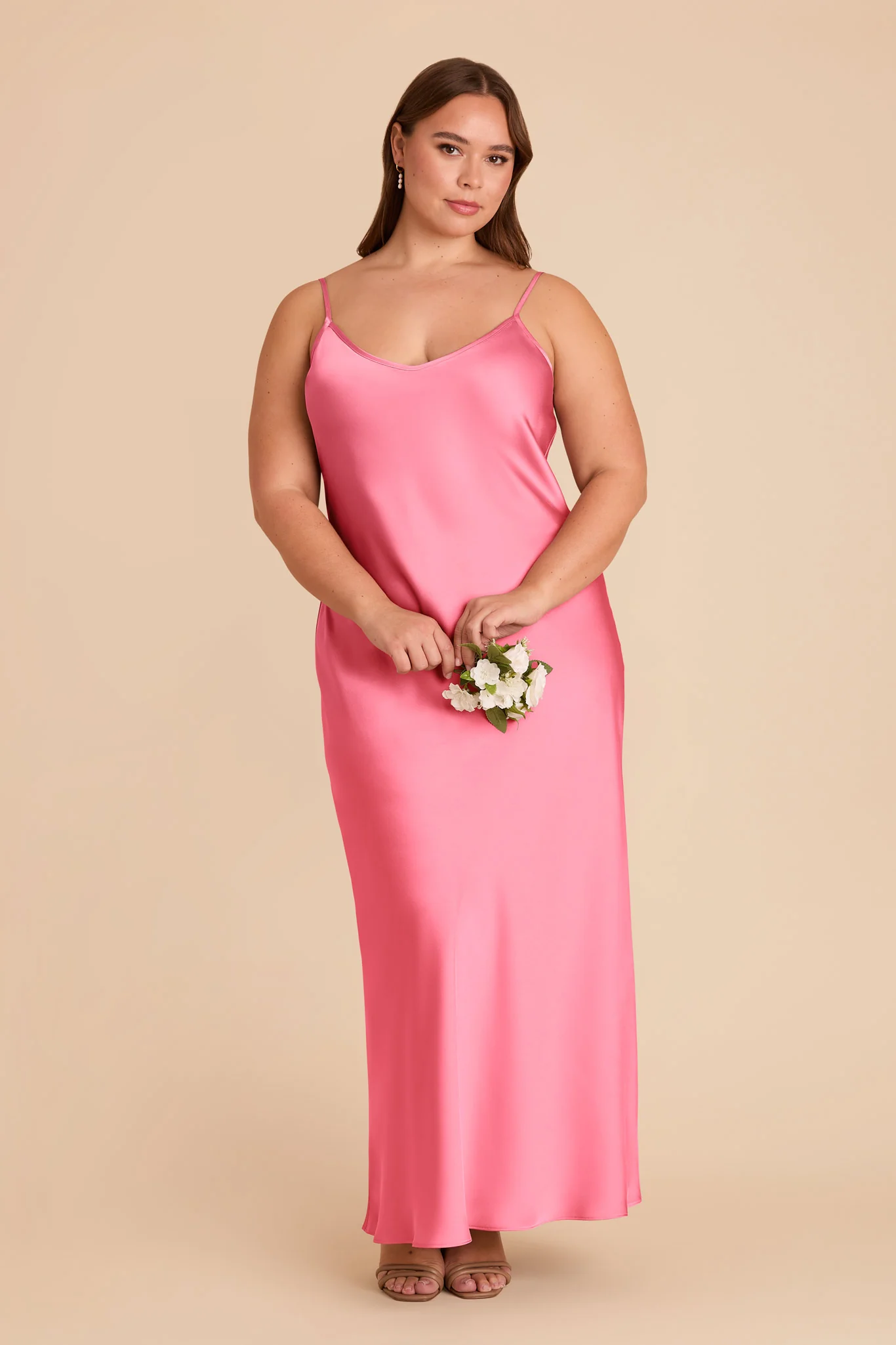 Alice Matte Satin Dress - Bon Bon Pink - Image 2