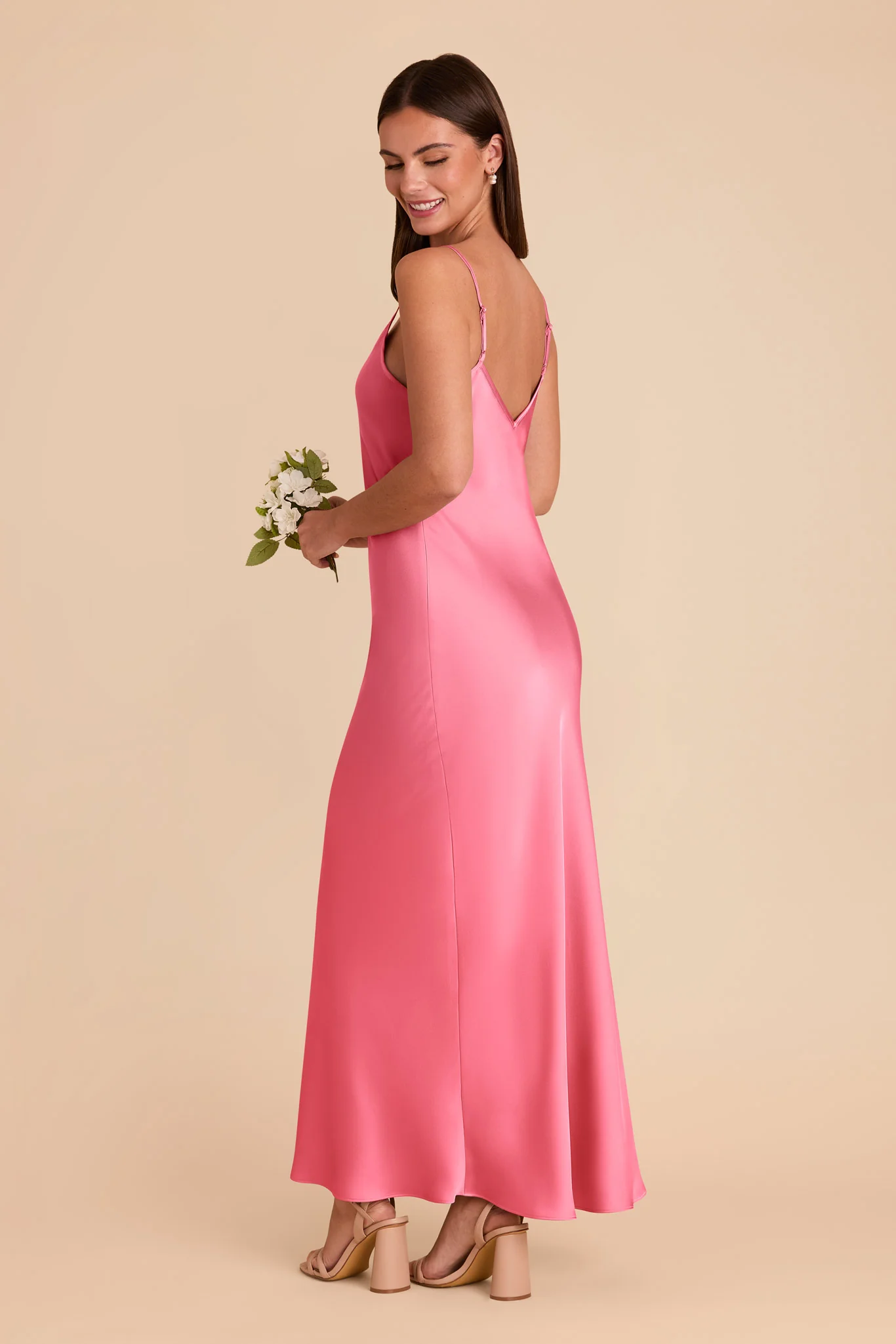 Alice Matte Satin Dress - Bon Bon Pink - Image 4