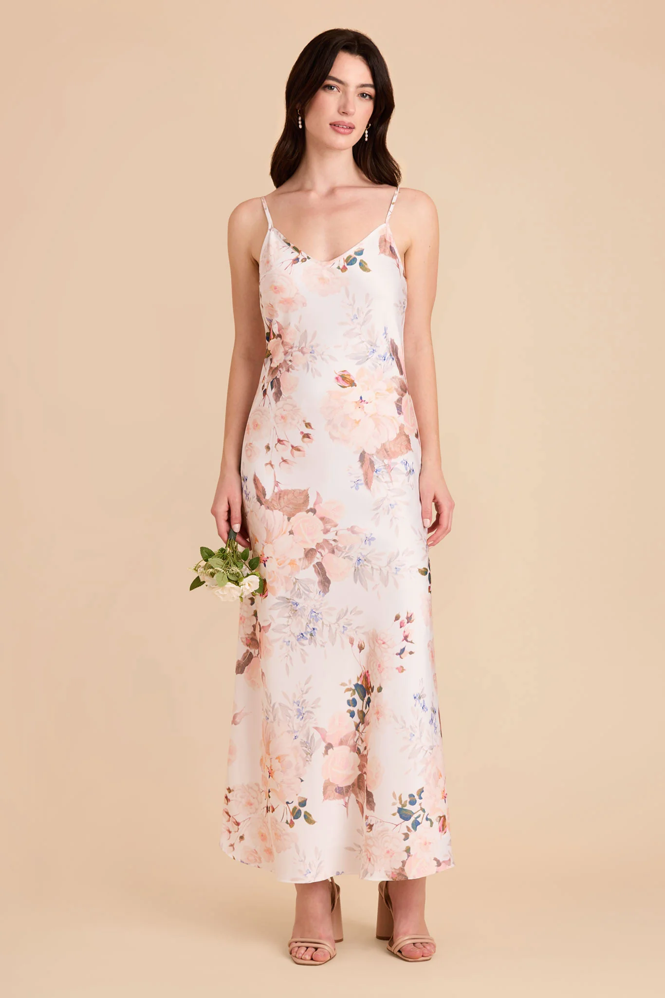 Alice Matte Satin Dress - Champagne Cascadia Bouquet