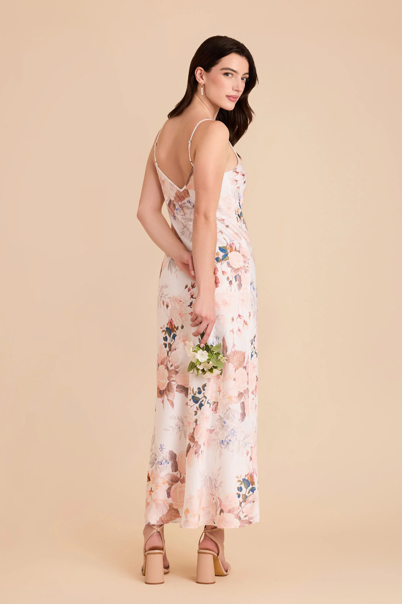 Alice Matte Satin Dress - Champagne Cascadia Bouquet - Image 3