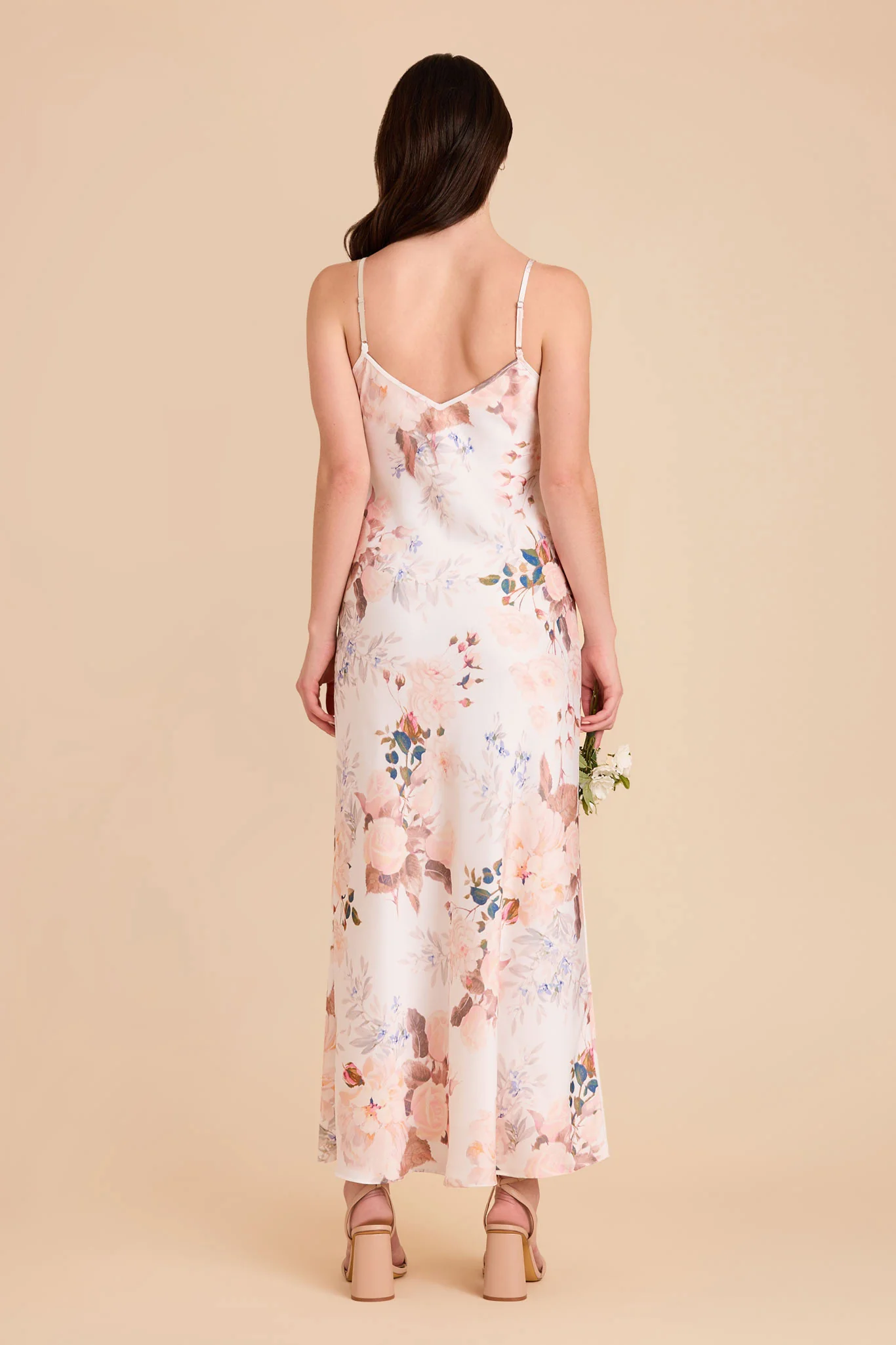 Alice Matte Satin Dress - Champagne Cascadia Bouquet - Image 4