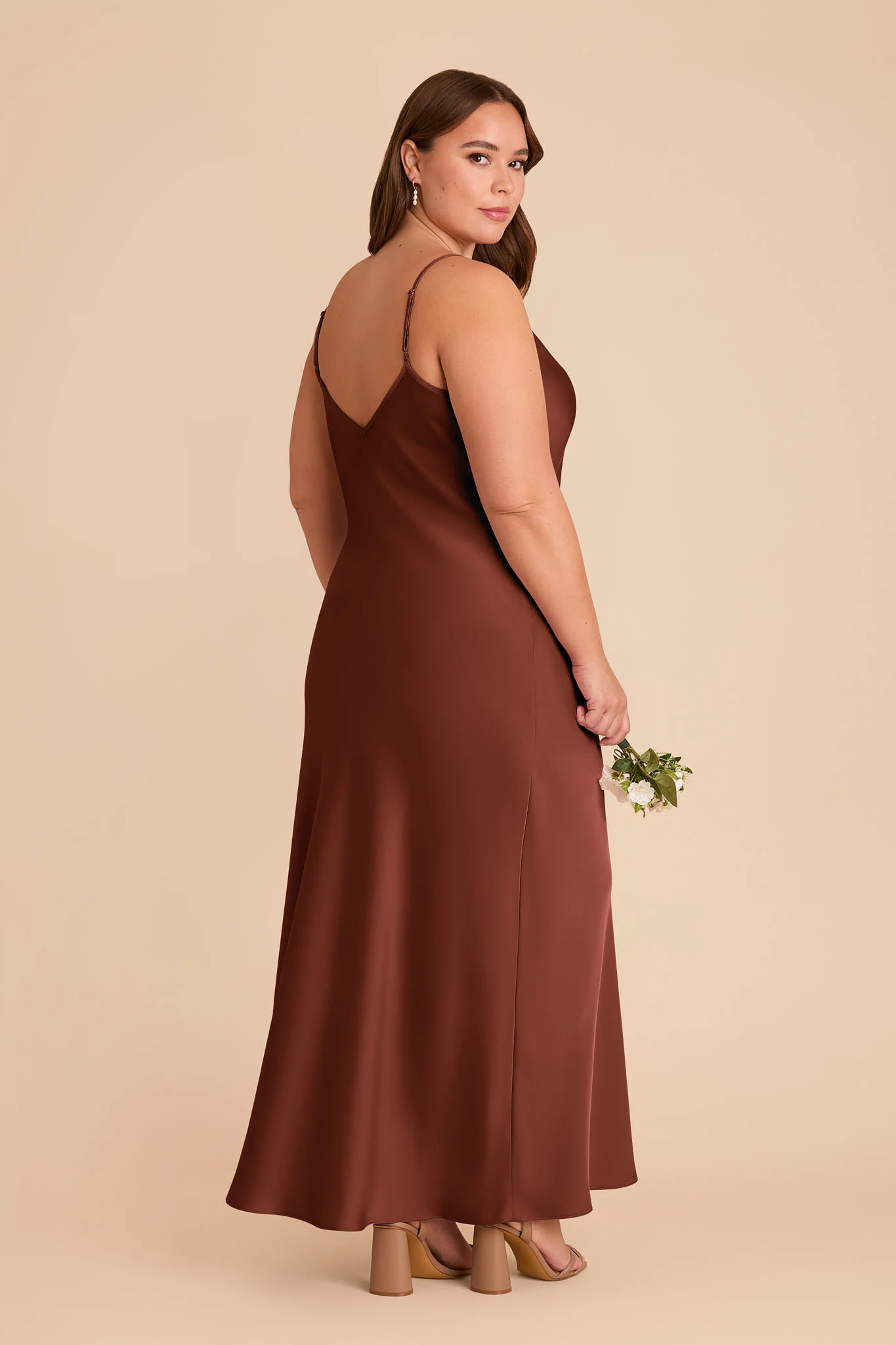 Alice Matte Satin Dress - Cognac - Image 7