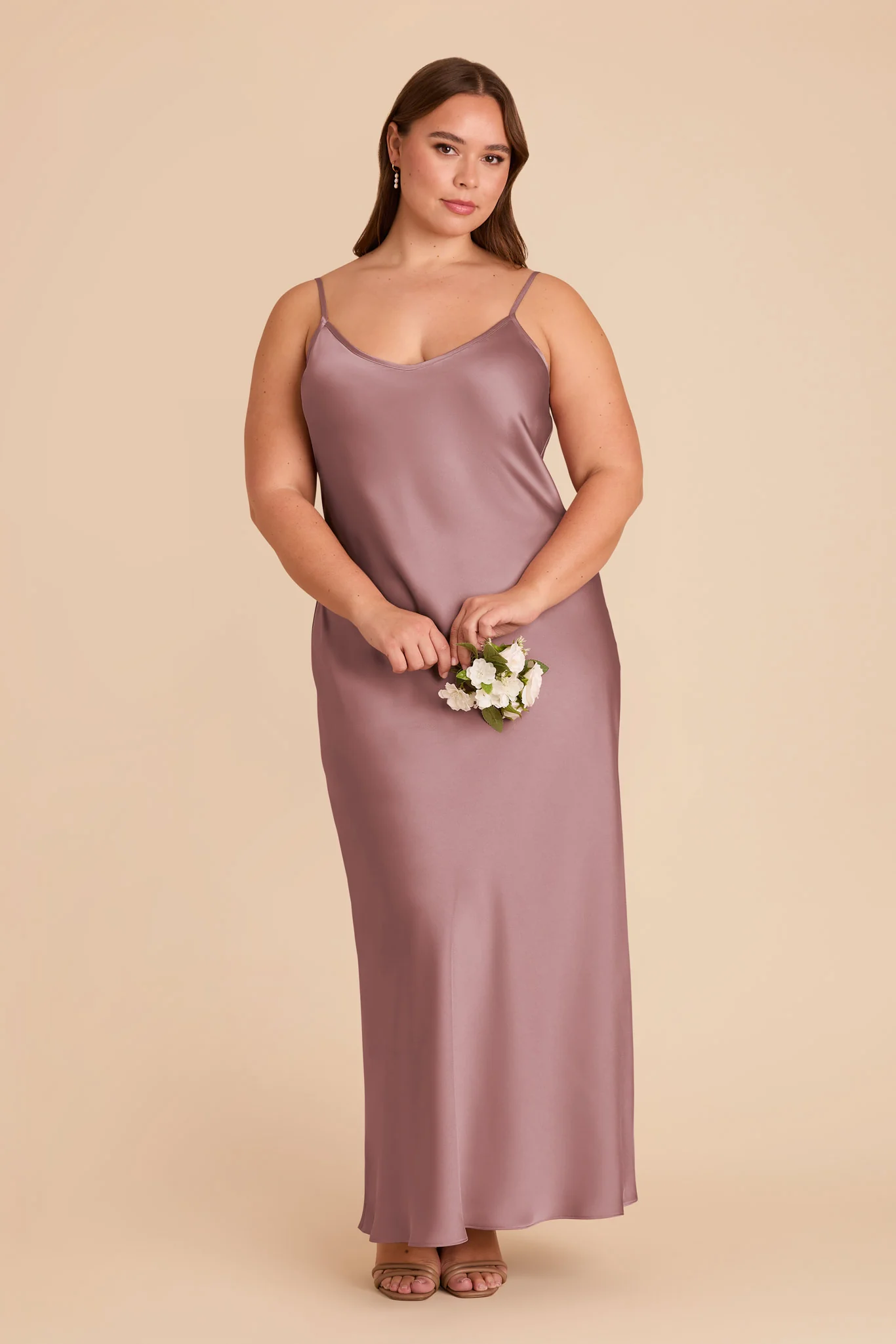 Alice Matte Satin Dress - Dark Mauve - Image 2