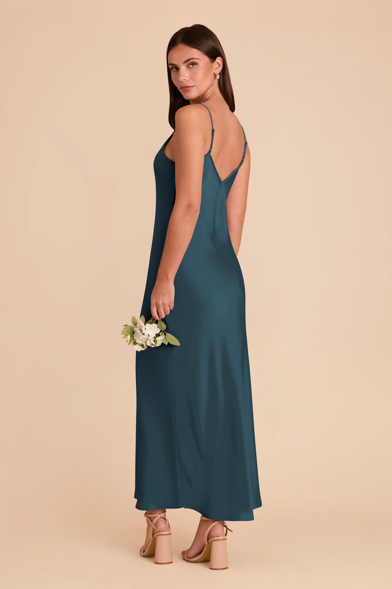 Alice Matte Satin Dress - Dark Teal - Image 4