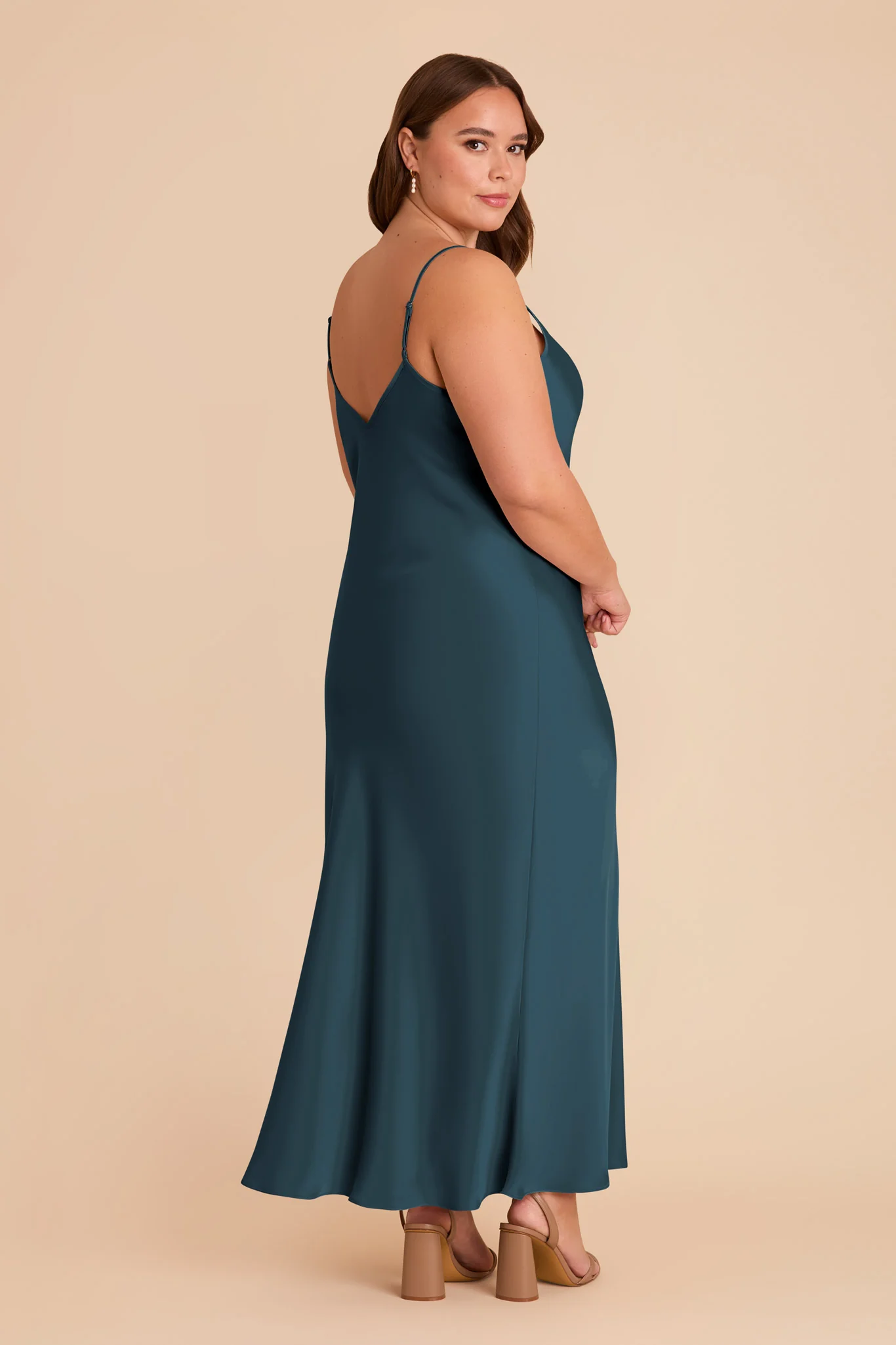 Alice Matte Satin Dress - Dark Teal - Image 7
