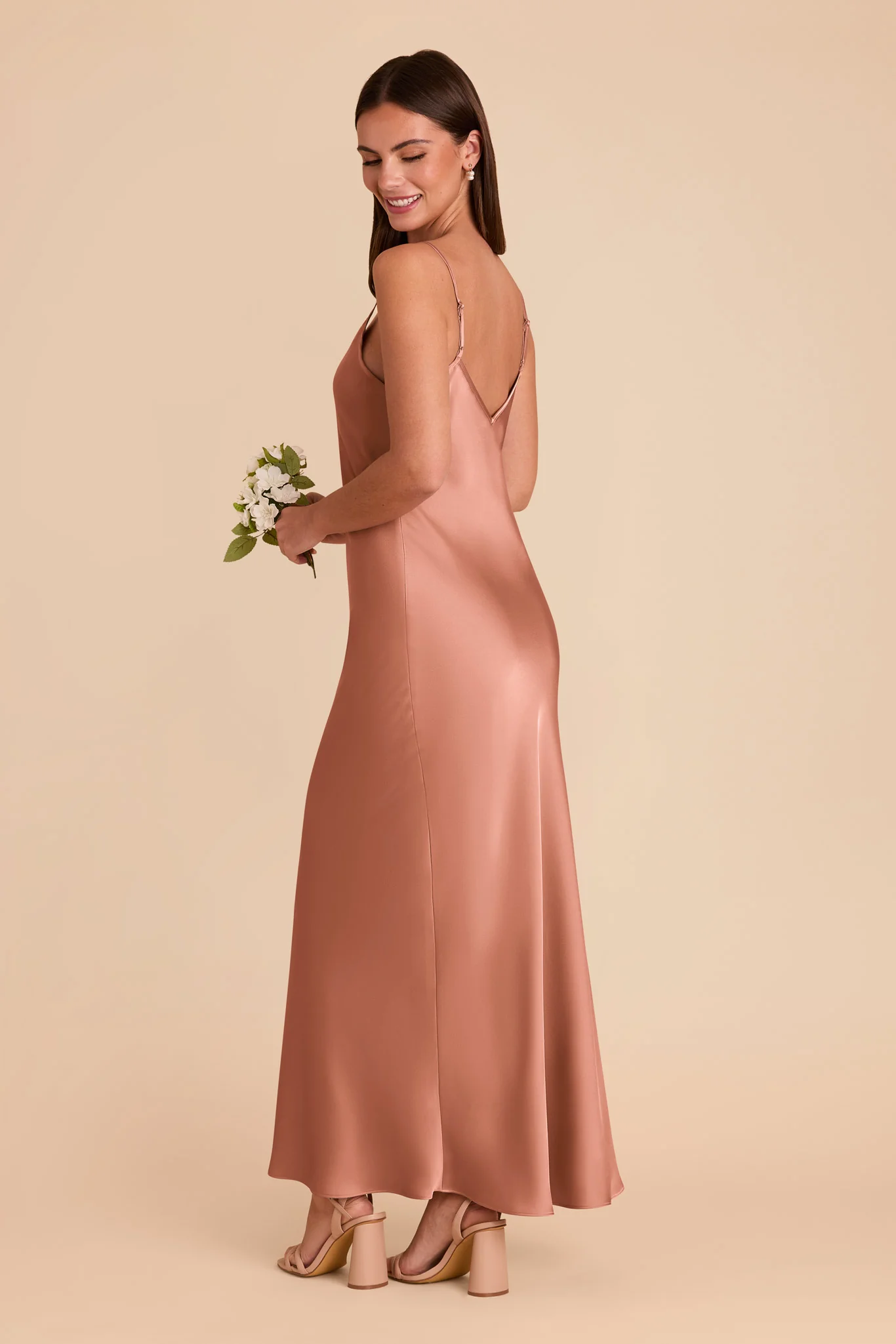 Alice Matte Satin Dress - Desert Rose - Image 5