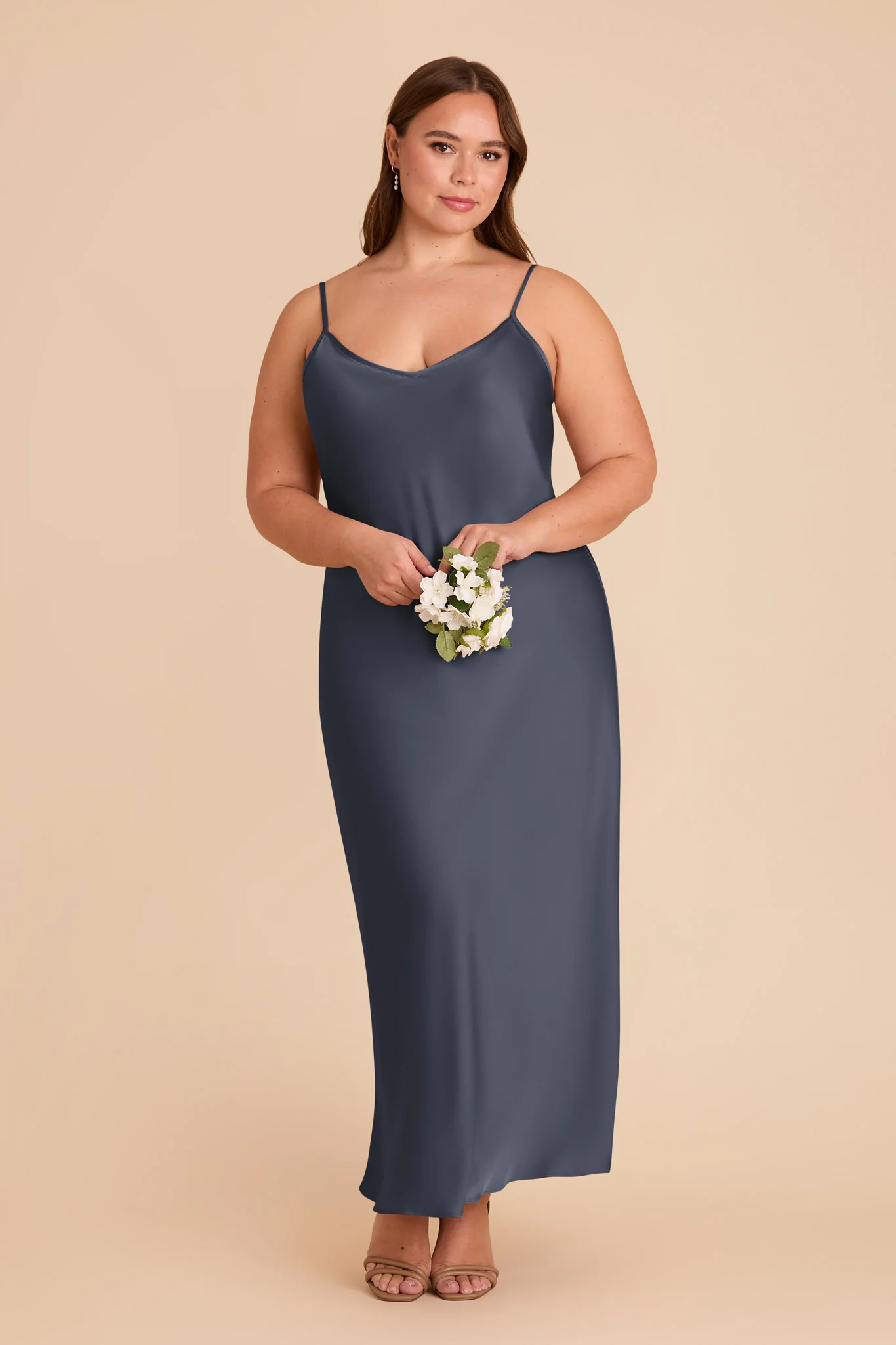 Alice Matte Satin Dress - Dusk Blue - Image 2