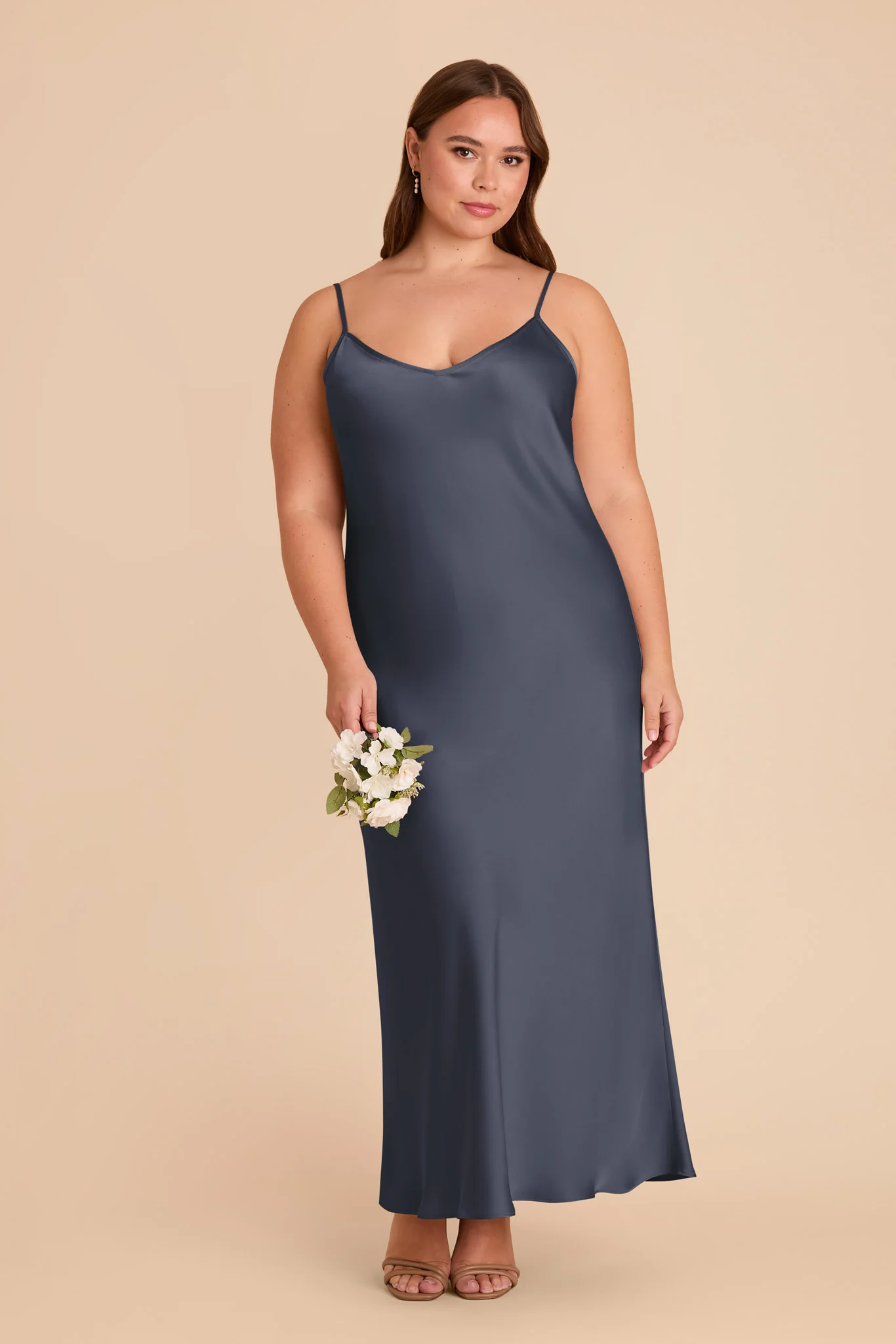 Alice Matte Satin Dress - Dusk Blue - Image 6