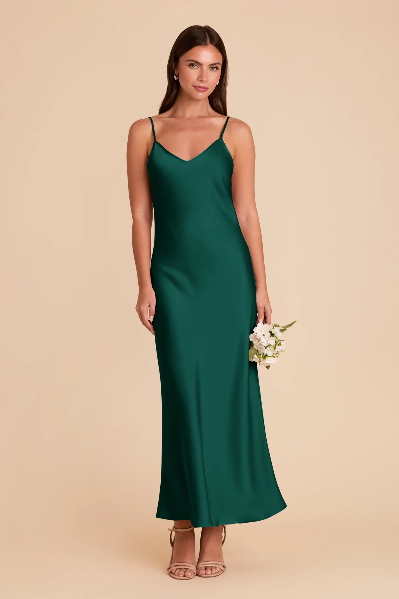 Alice Matte Satin Dress - Emerald - Image 3