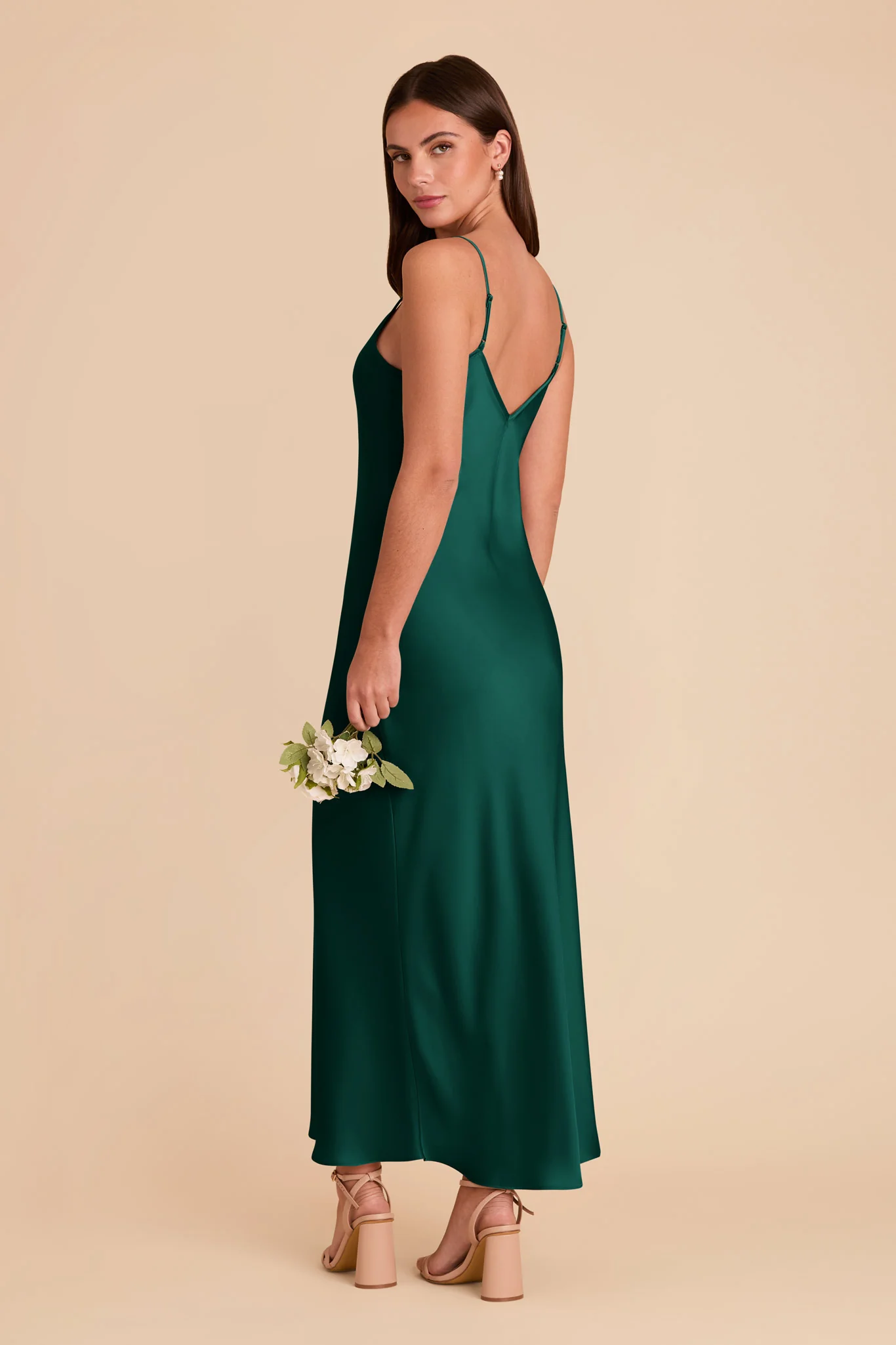 Alice Matte Satin Dress - Emerald - Image 4