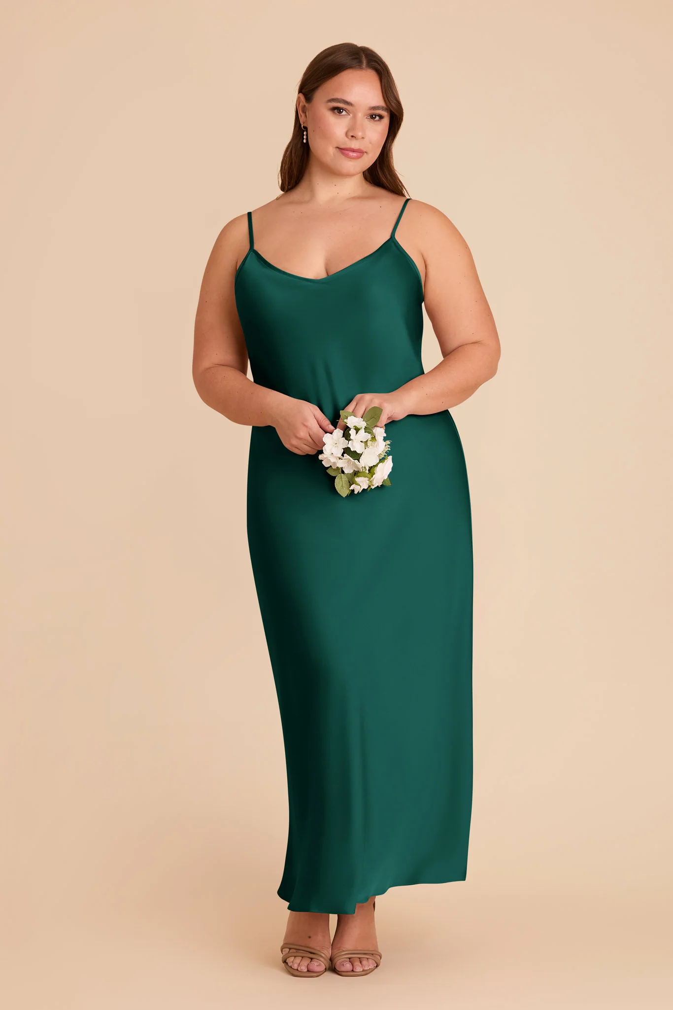 Alice Matte Satin Dress - Emerald - Image 6