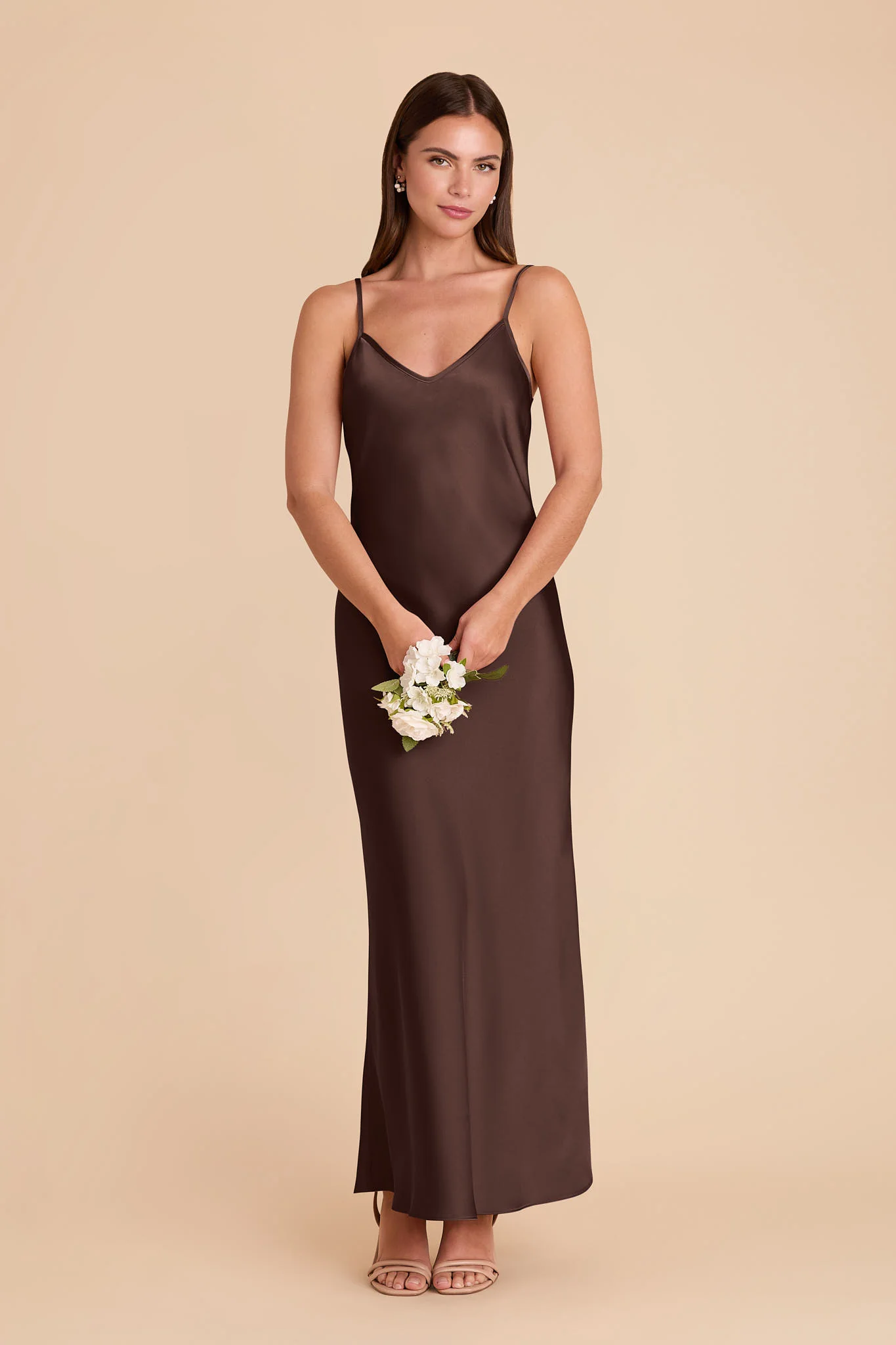 Alice Matte Satin Dress - Espresso - Image 3