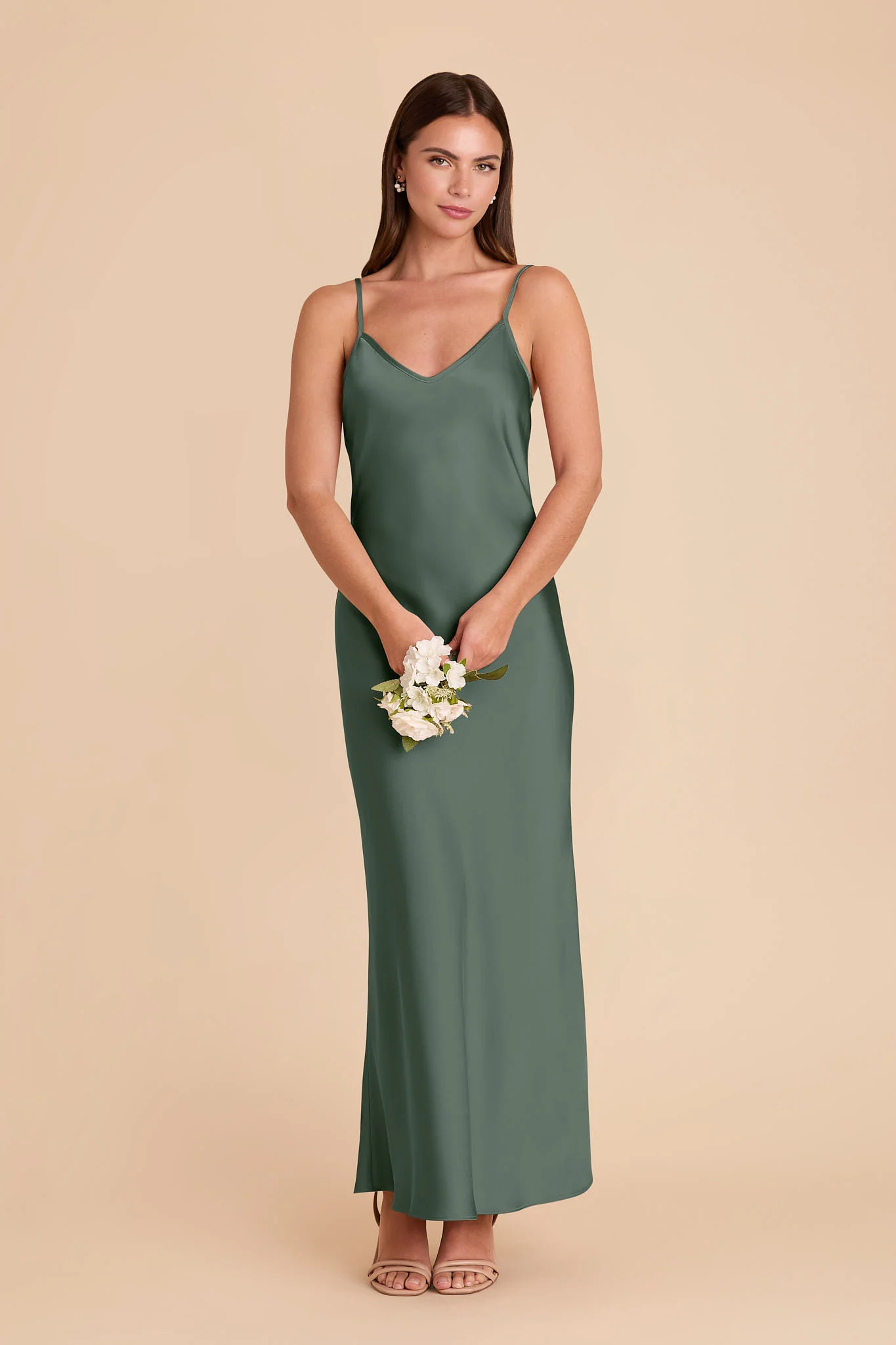 Alice Matte Satin Dress - Eucalyptus - Image 3