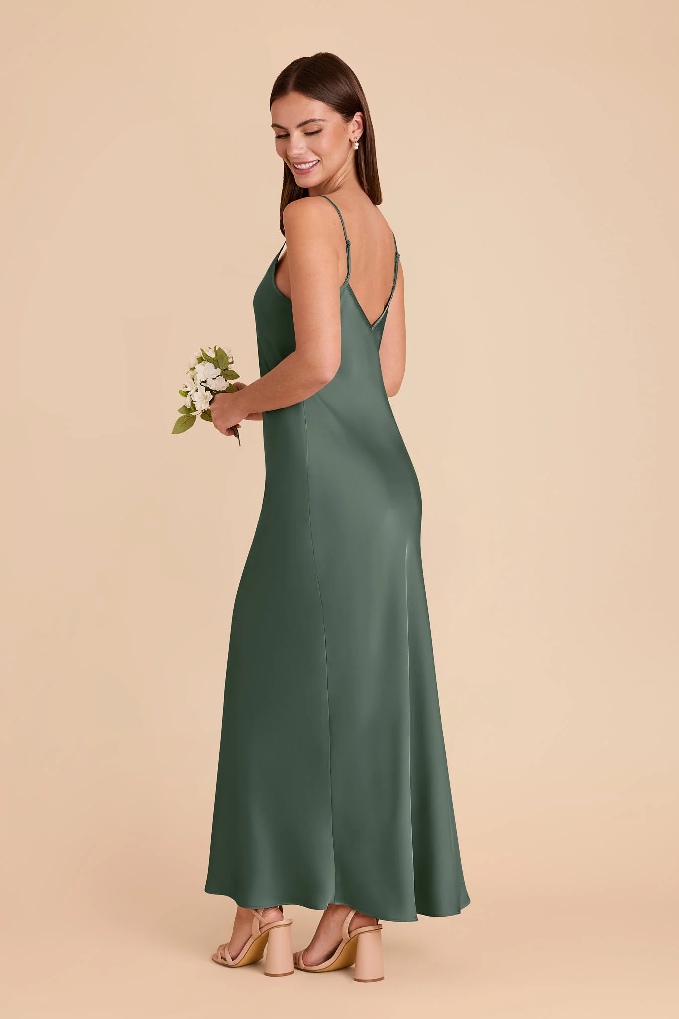 Alice Matte Satin Dress - Eucalyptus - Image 4