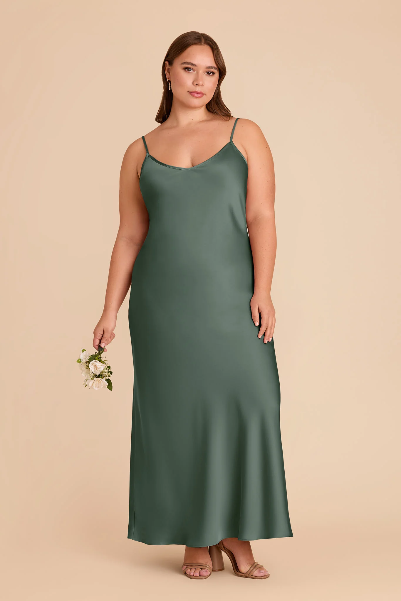 Alice Matte Satin Dress - Eucalyptus - Image 6