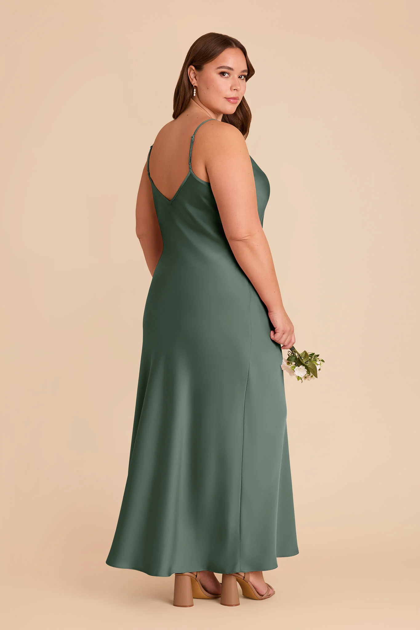 Alice Matte Satin Dress - Eucalyptus - Image 7