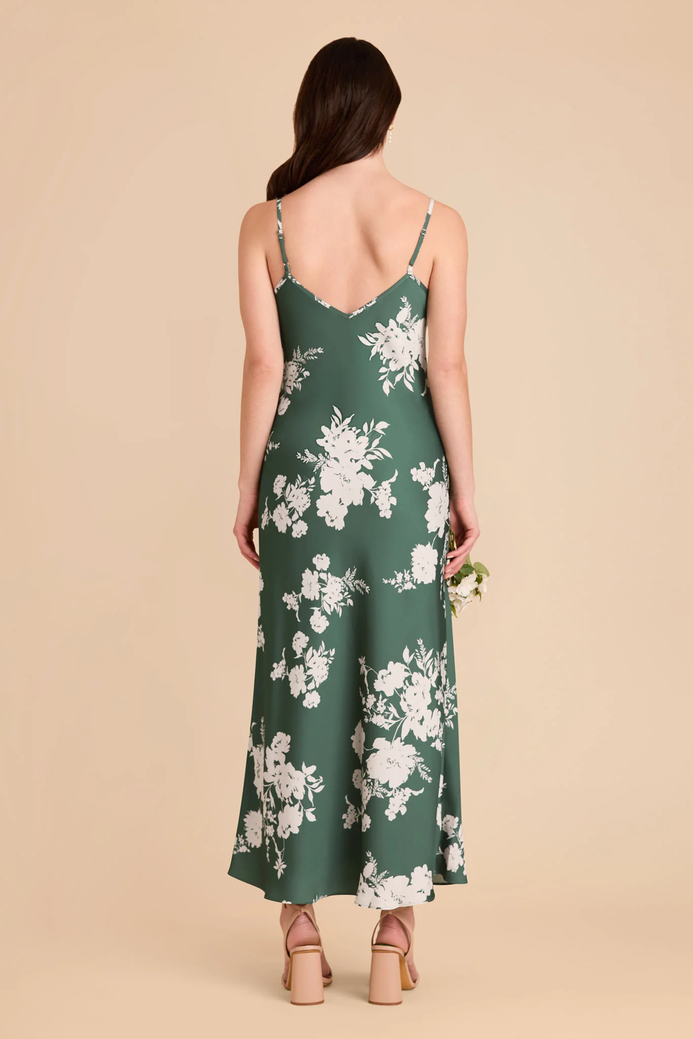 Alice Matte Satin Dress - Eucalyptus Whimsical Blooms - Image 4