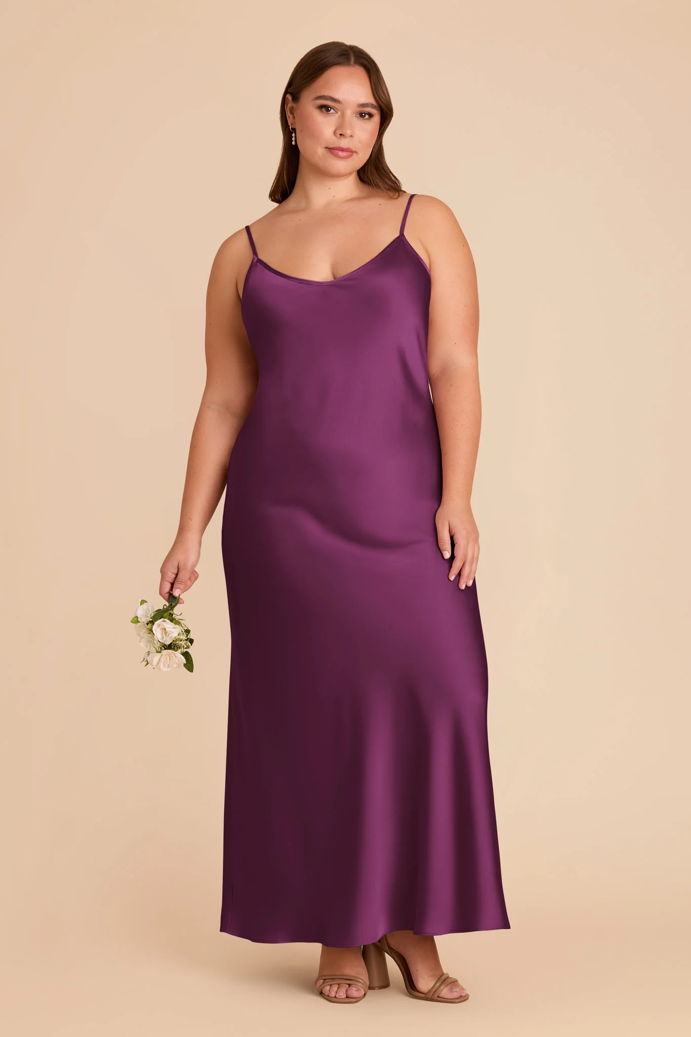Alice Matte Satin Dress - Fig - Image 2