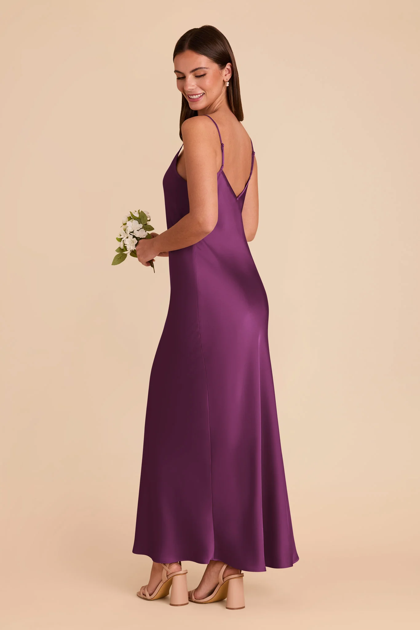 Alice Matte Satin Dress - Fig - Image 4