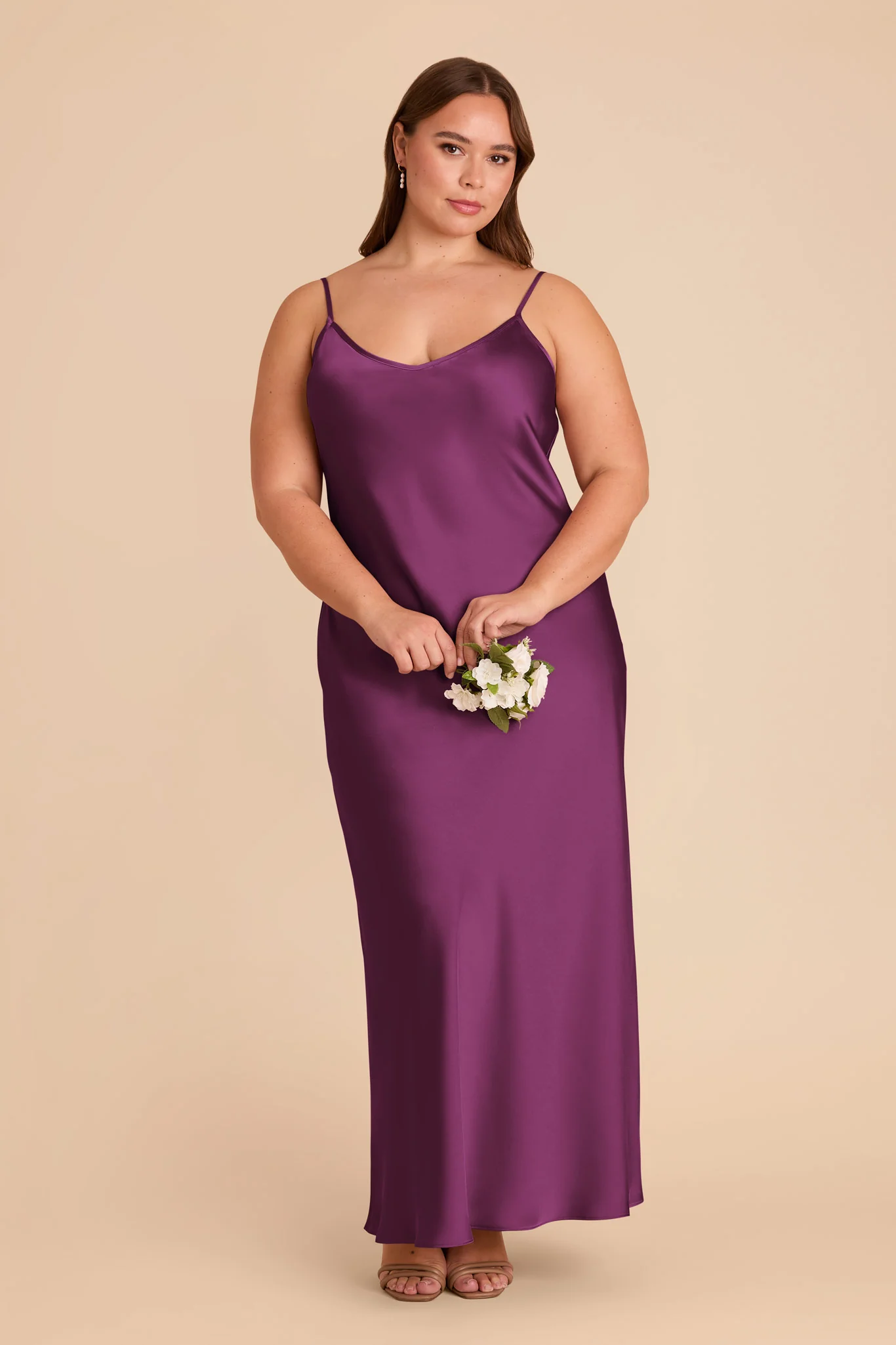 Alice Matte Satin Dress - Fig - Image 6
