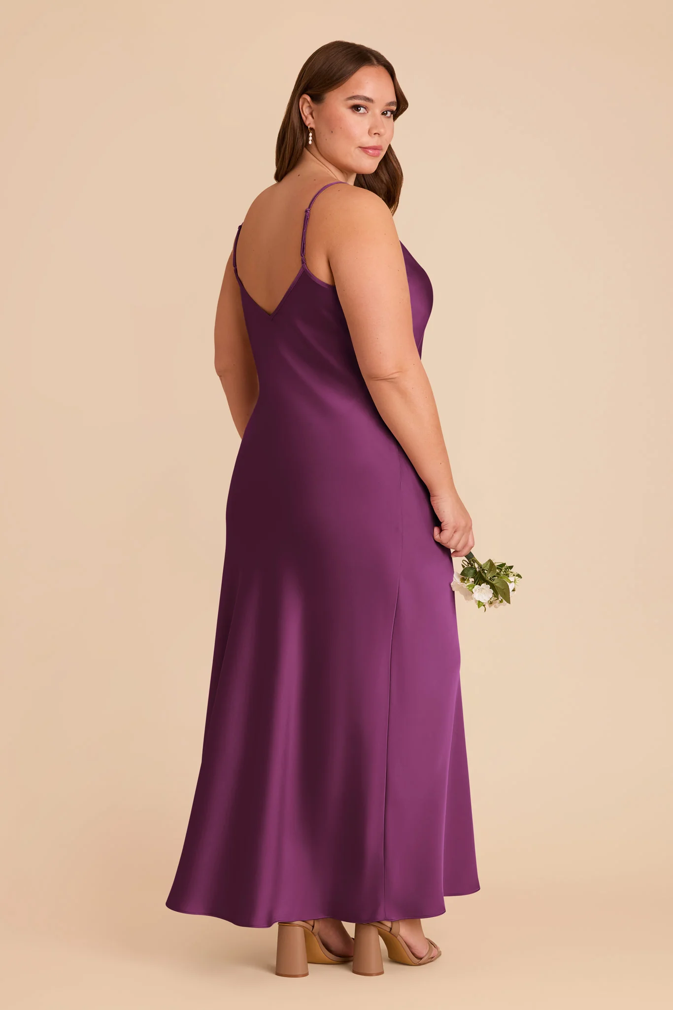 Alice Matte Satin Dress - Fig - Image 7