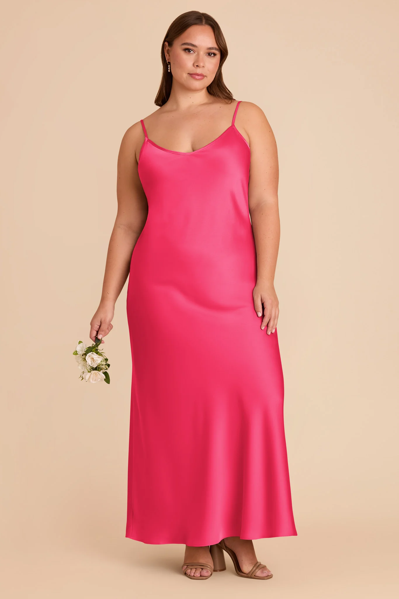 Alice Matte Satin Dress - Fuchsia - Image 2