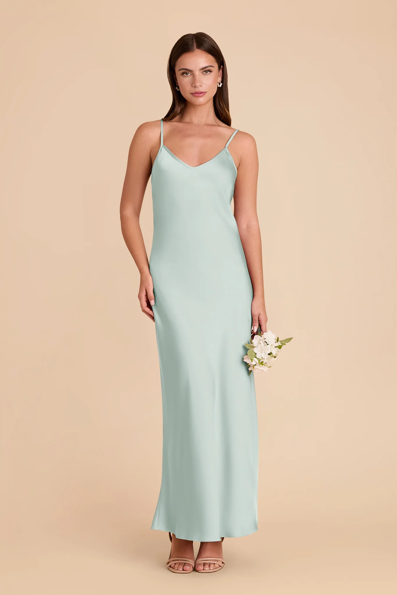 Alice Matte Satin Dress - Mint