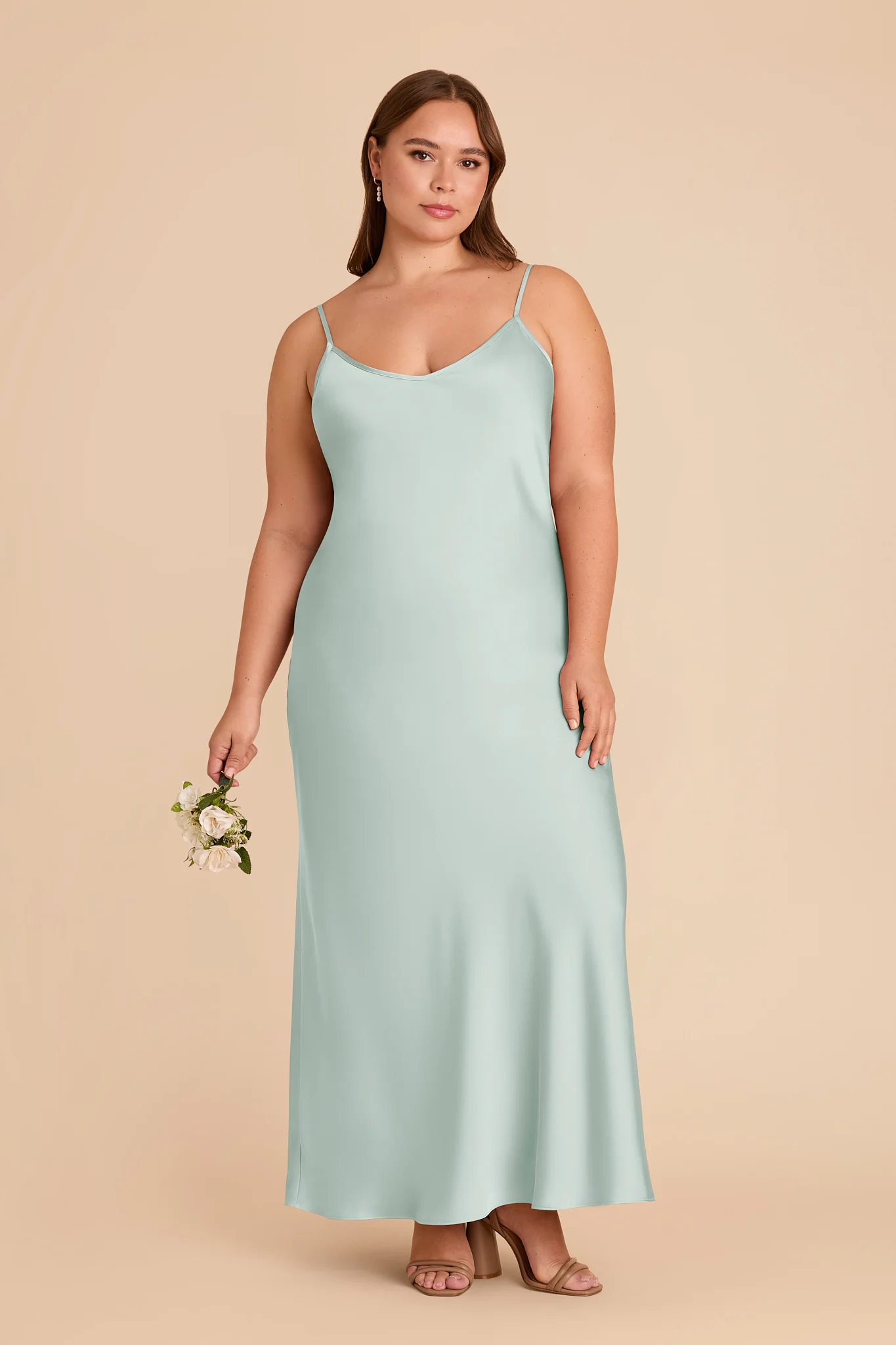 Alice Matte Satin Dress - Mint - Image 2