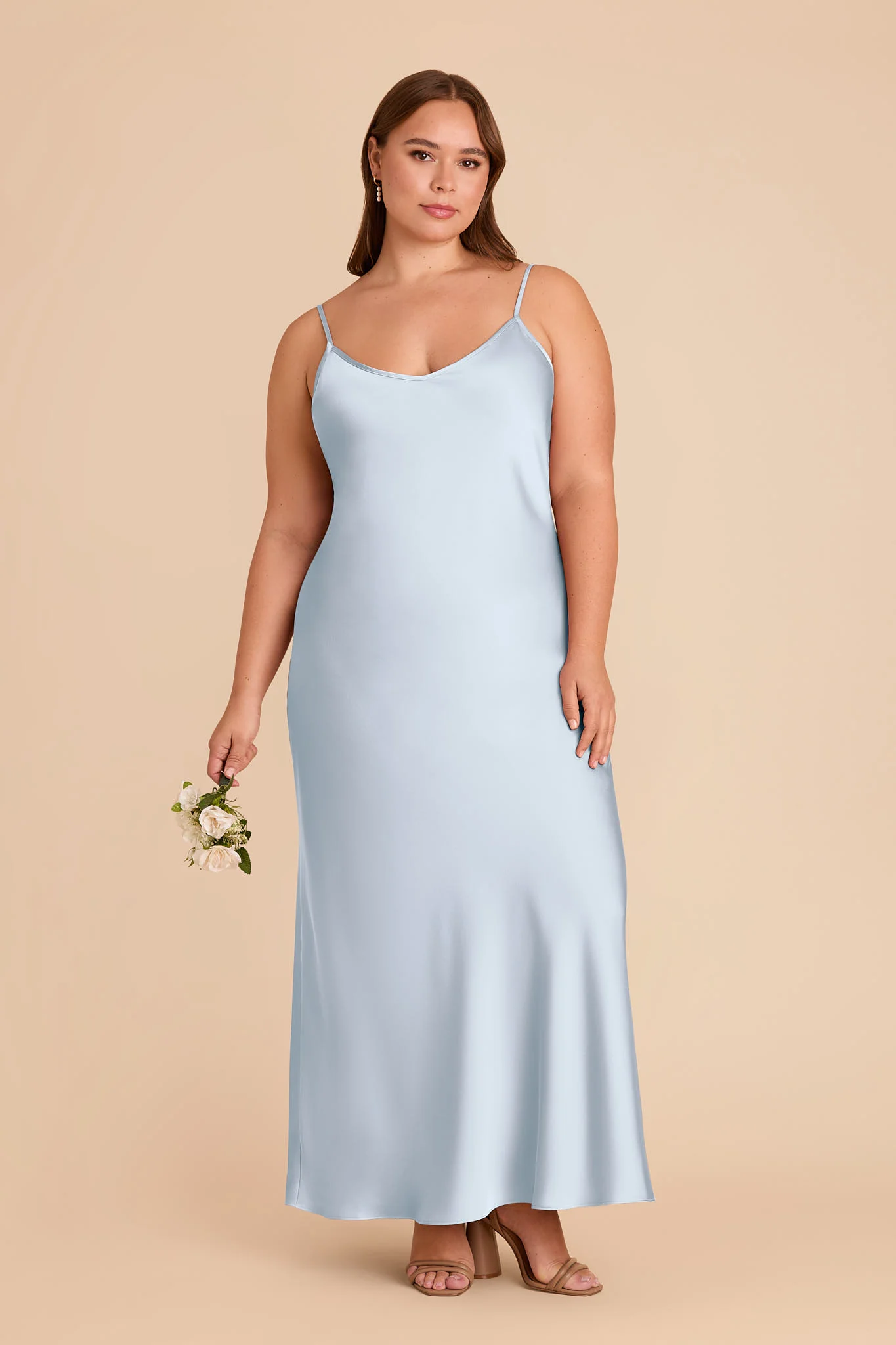 Alice Matte Satin Dress - Mist Blue - Image 2