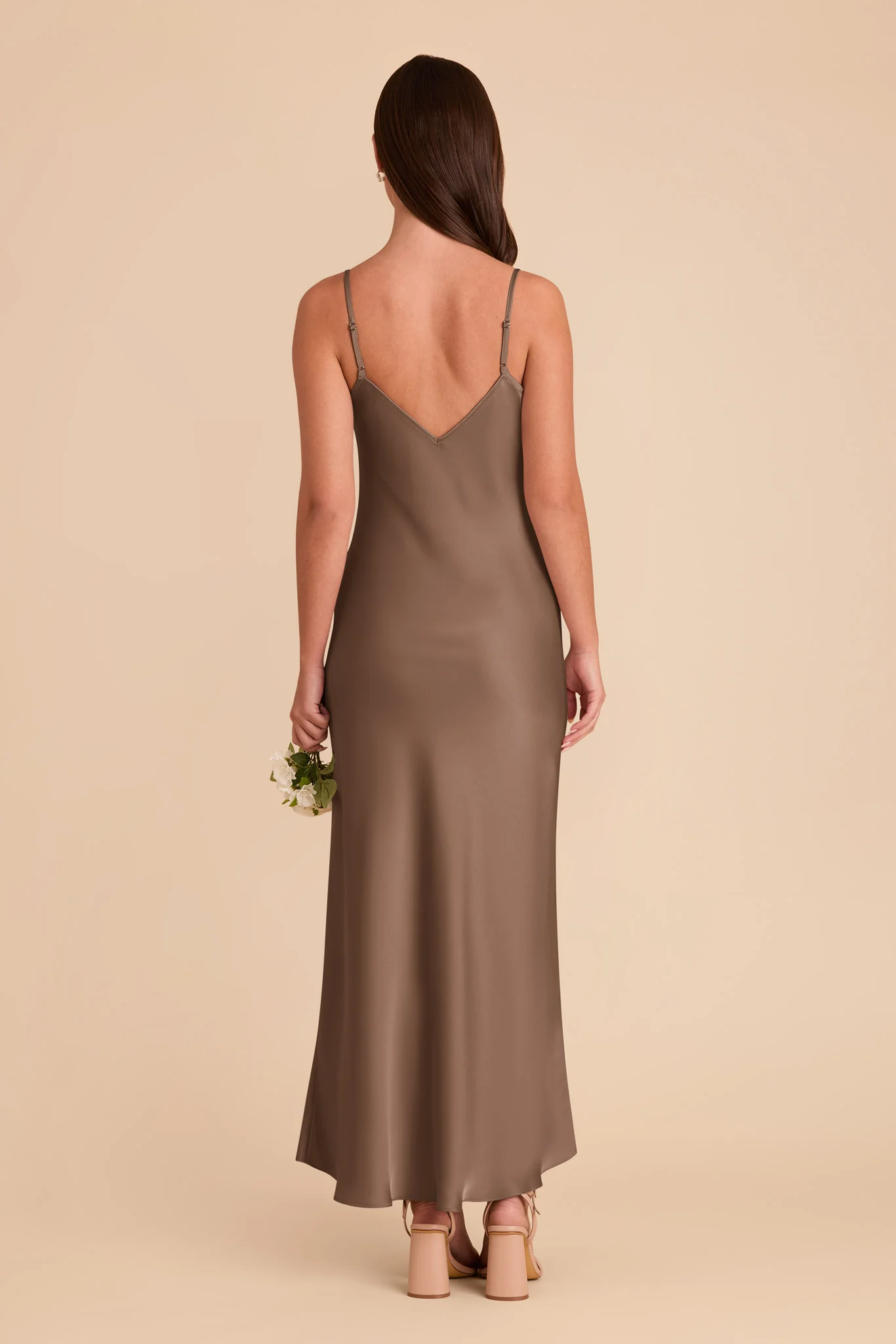 Alice Matte Satin Dress - Mocha - Image 5