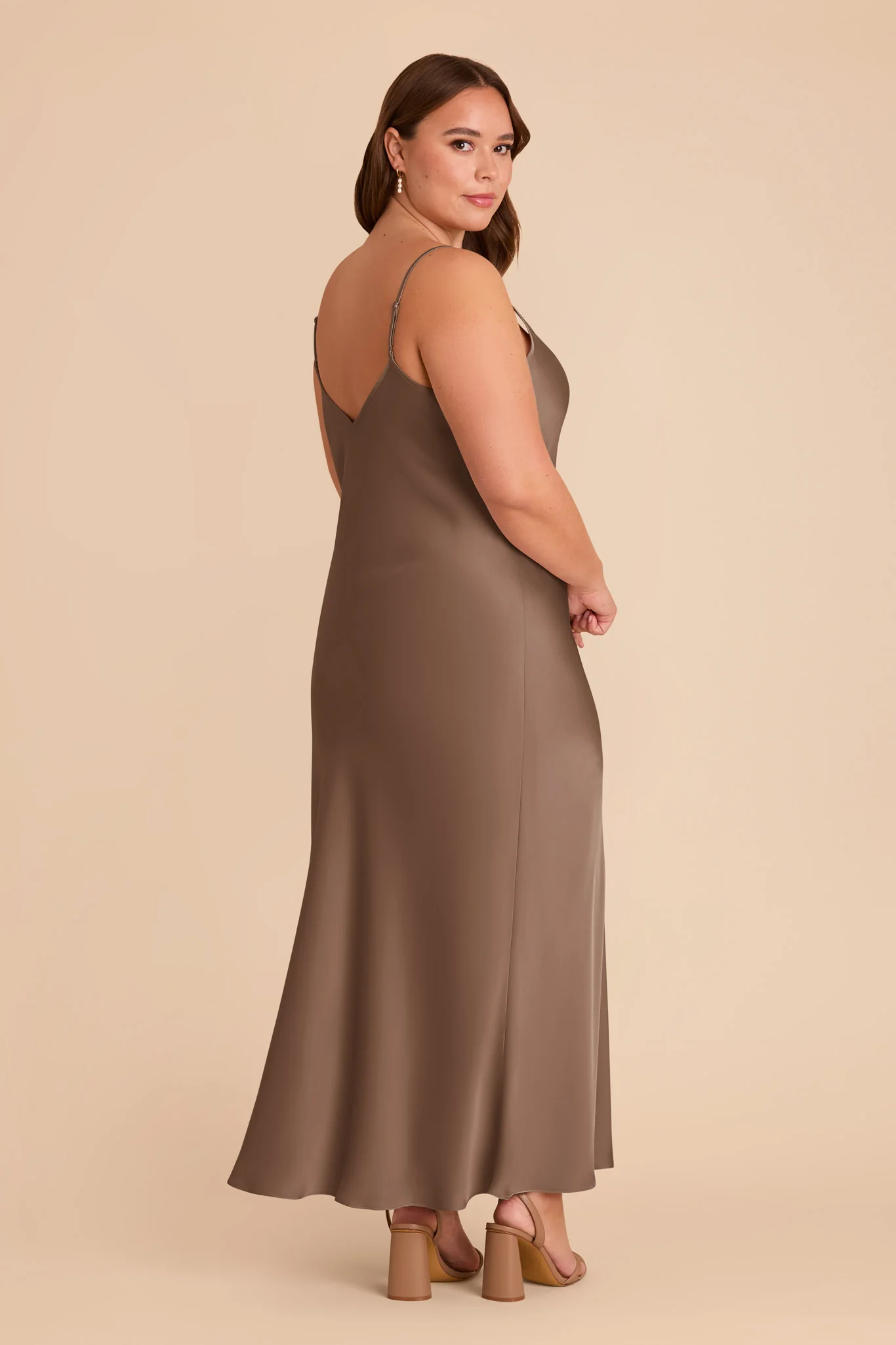 Alice Matte Satin Dress - Mocha - Image 7