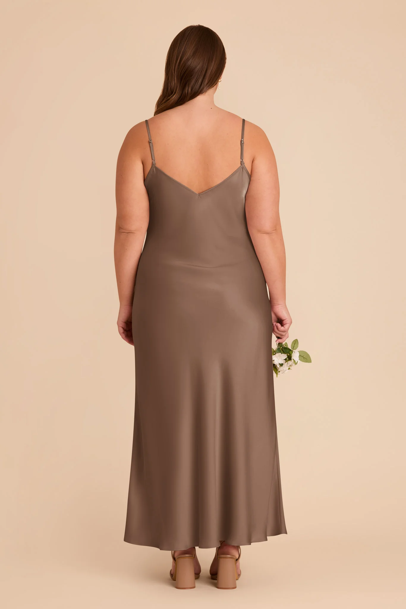 Alice Matte Satin Dress - Mocha - Image 8