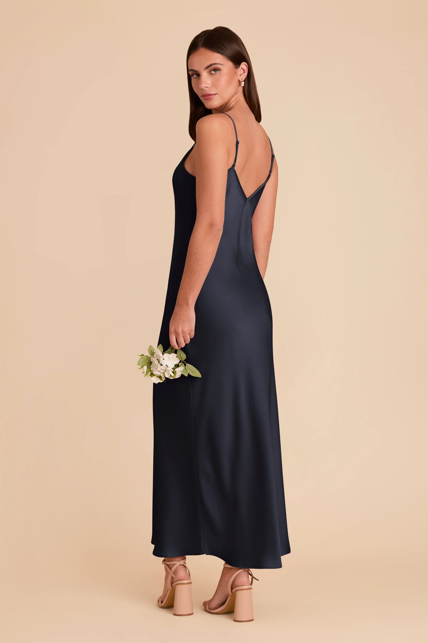 Alice Matte Satin Dress - Navy - Image 4