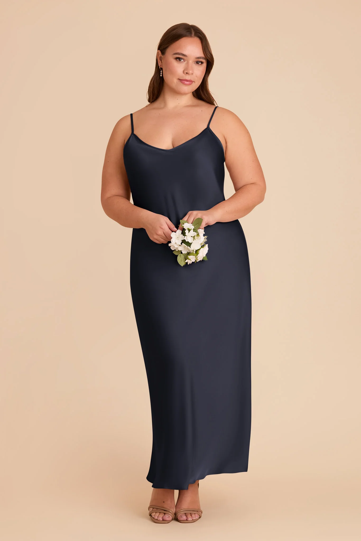 Alice Matte Satin Dress - Navy - Image 6