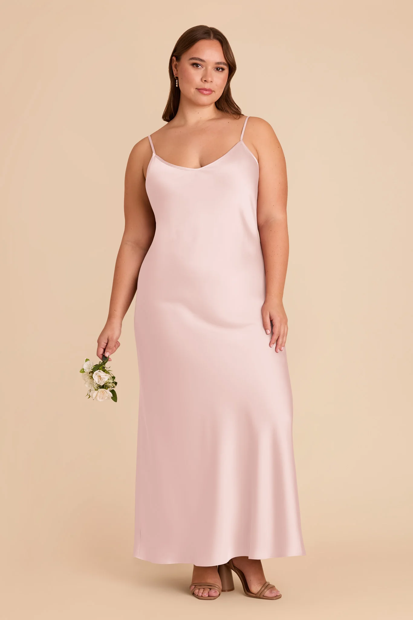Alice Matte Satin Dress - Pale Blush - Image 2