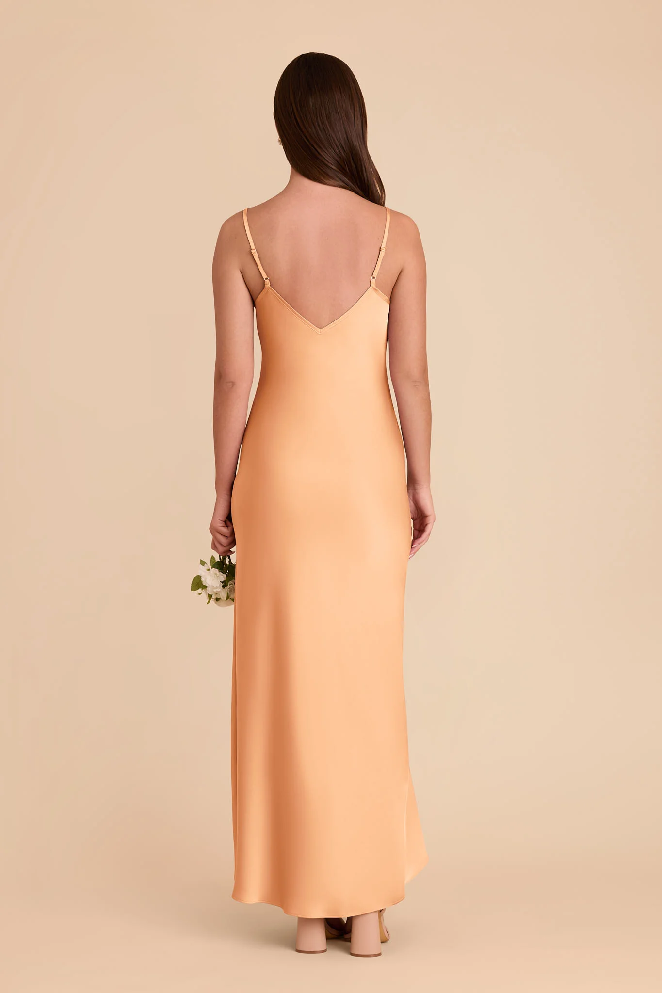 Alice Matte Satin Dress - Peach - Image 5