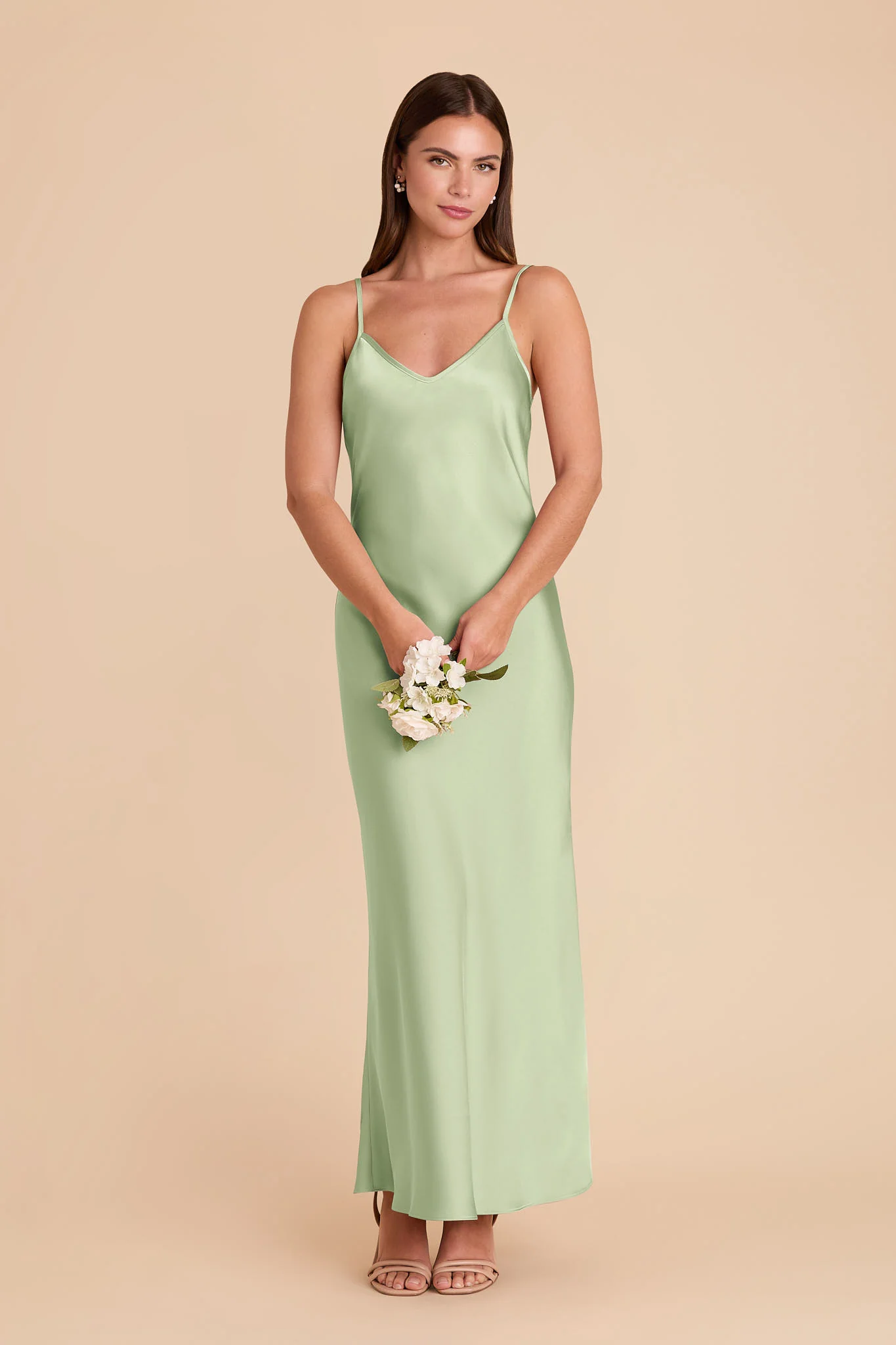 Alice Matte Satin Dress - Pistachio - Image 3